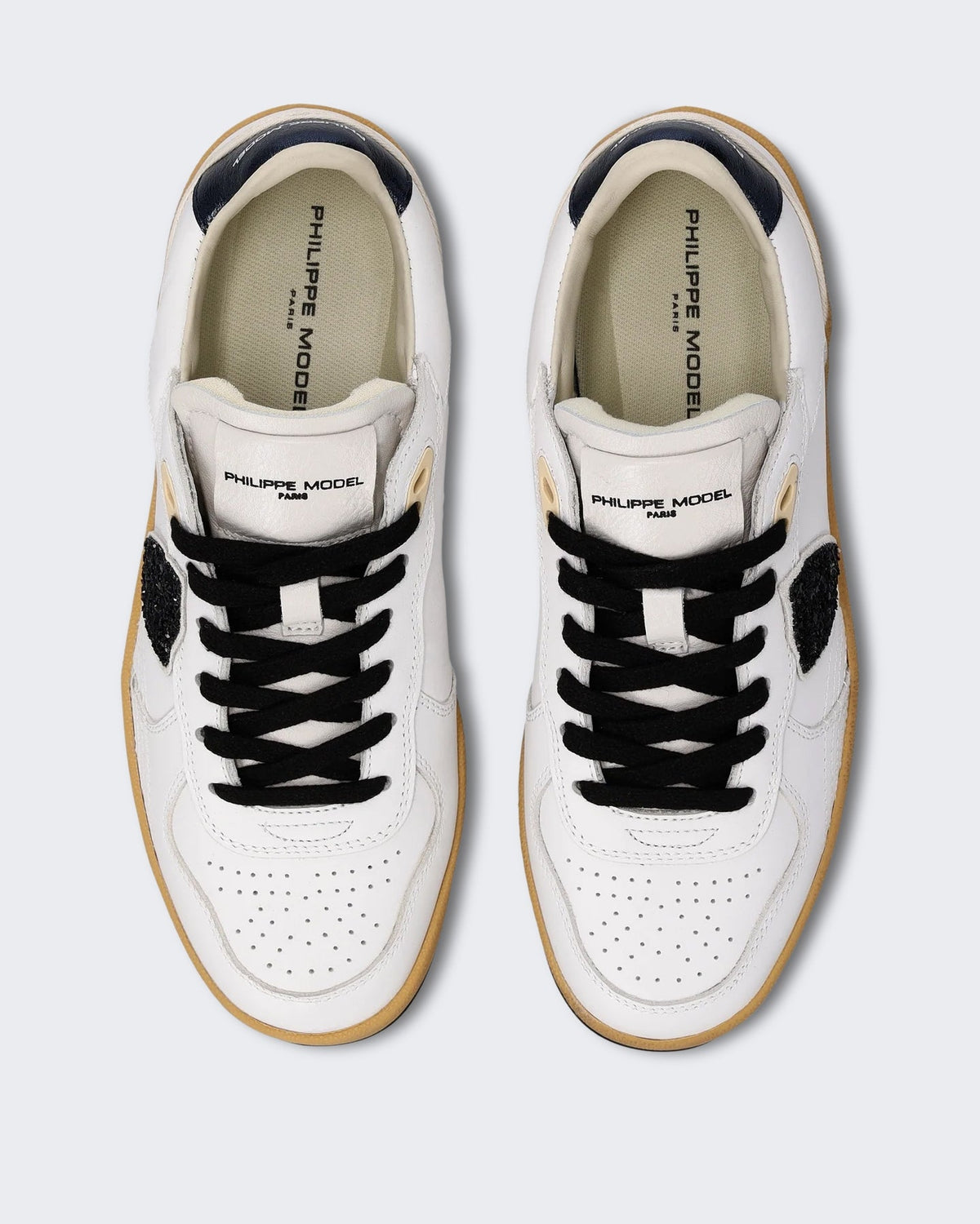 Philippe Model Dames Sneaker - Pgal Low Blanc Noir Zwart - Eleganza.nl