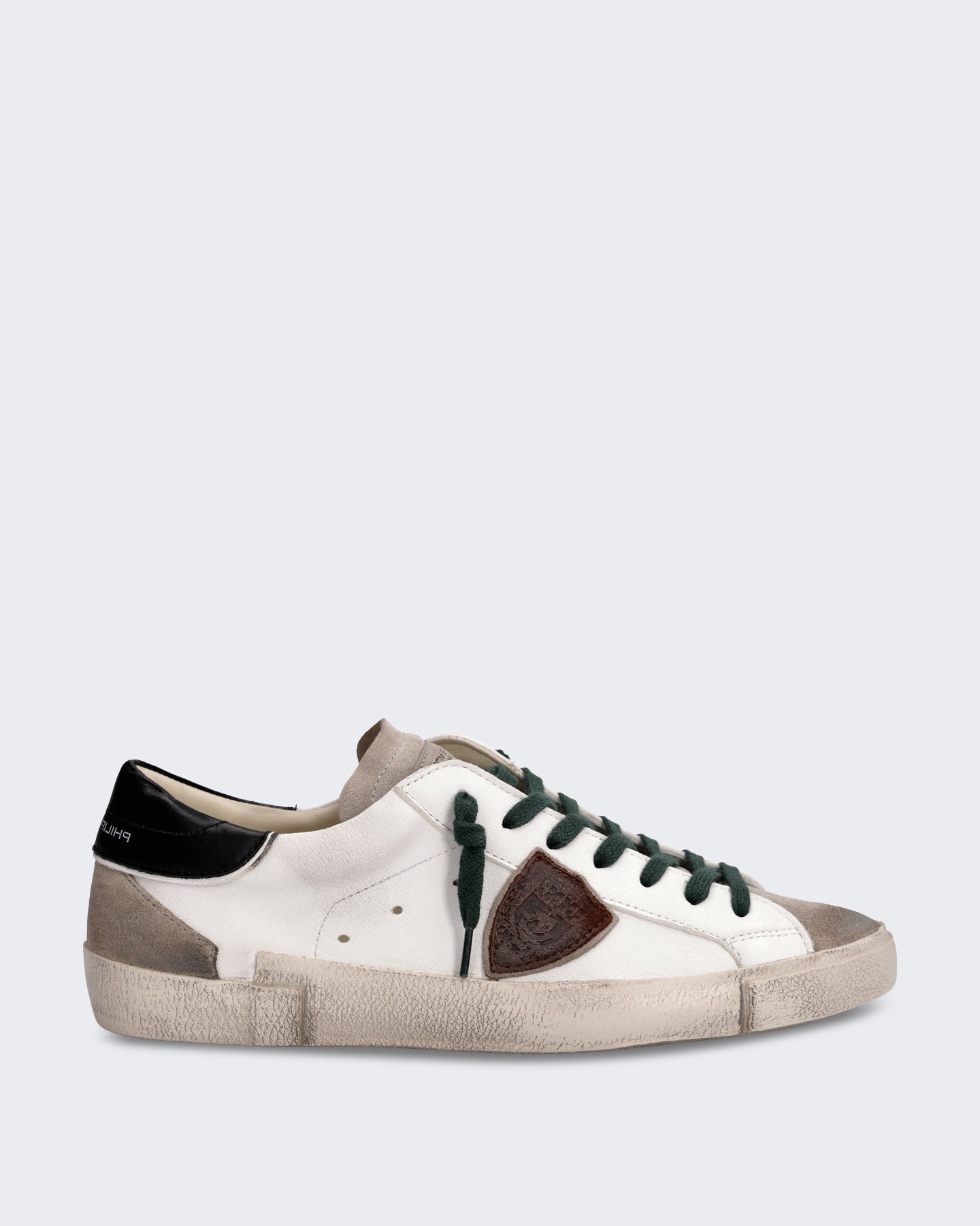 Philippe Model Heren Lage sneaker met contrasterende details Zwart - Eleganza.nl