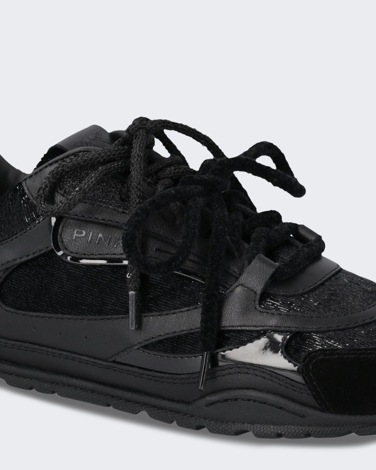Pinko Dames Yulia sneaker van leer en fluweel met Zwart - Eleganza.nl
