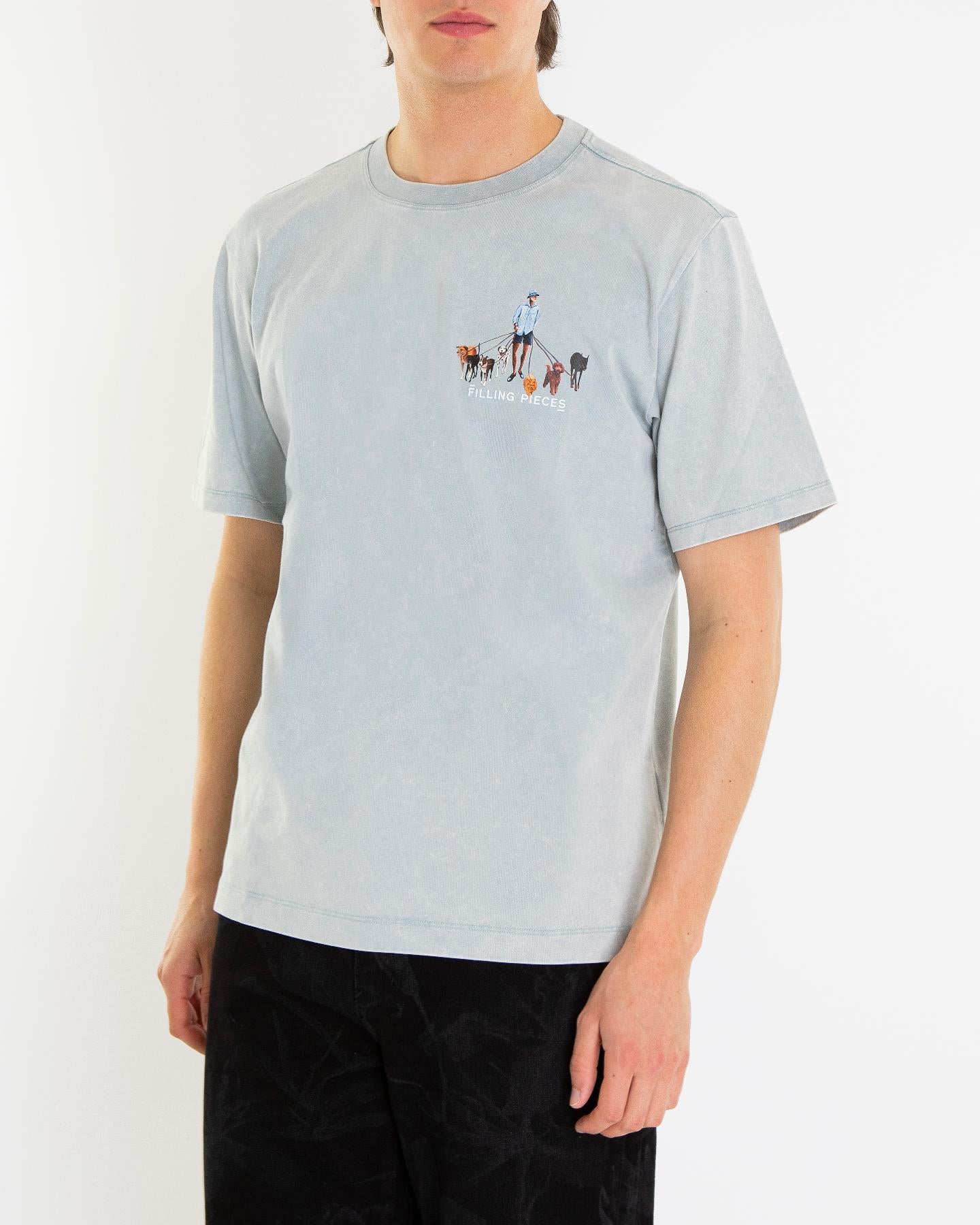 Heren Dog Walker T-Shirt Blauw