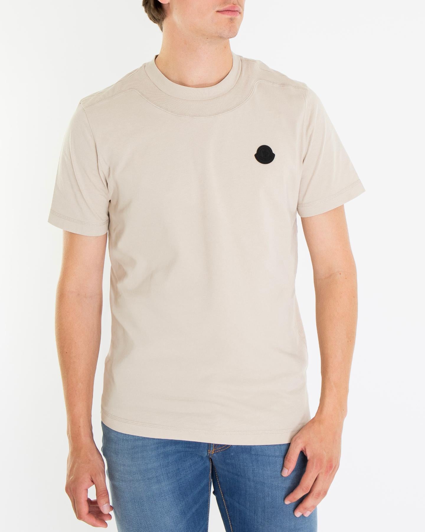 Heren Logopatch T-Shirt Beige