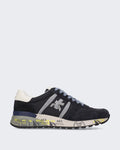 Herren Leren sneaker met vetersluiting Blau — huidige kleur