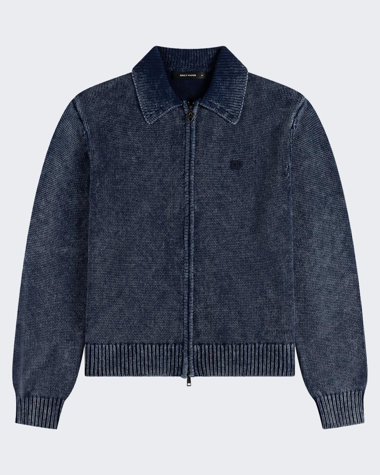 Heren Indigo Knit Cardigan