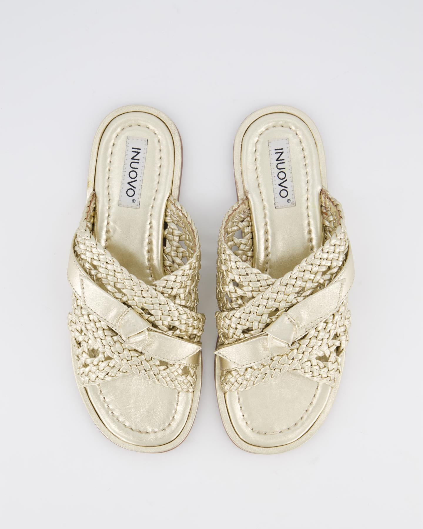 Dames Braided Slipper Metallic/Goud