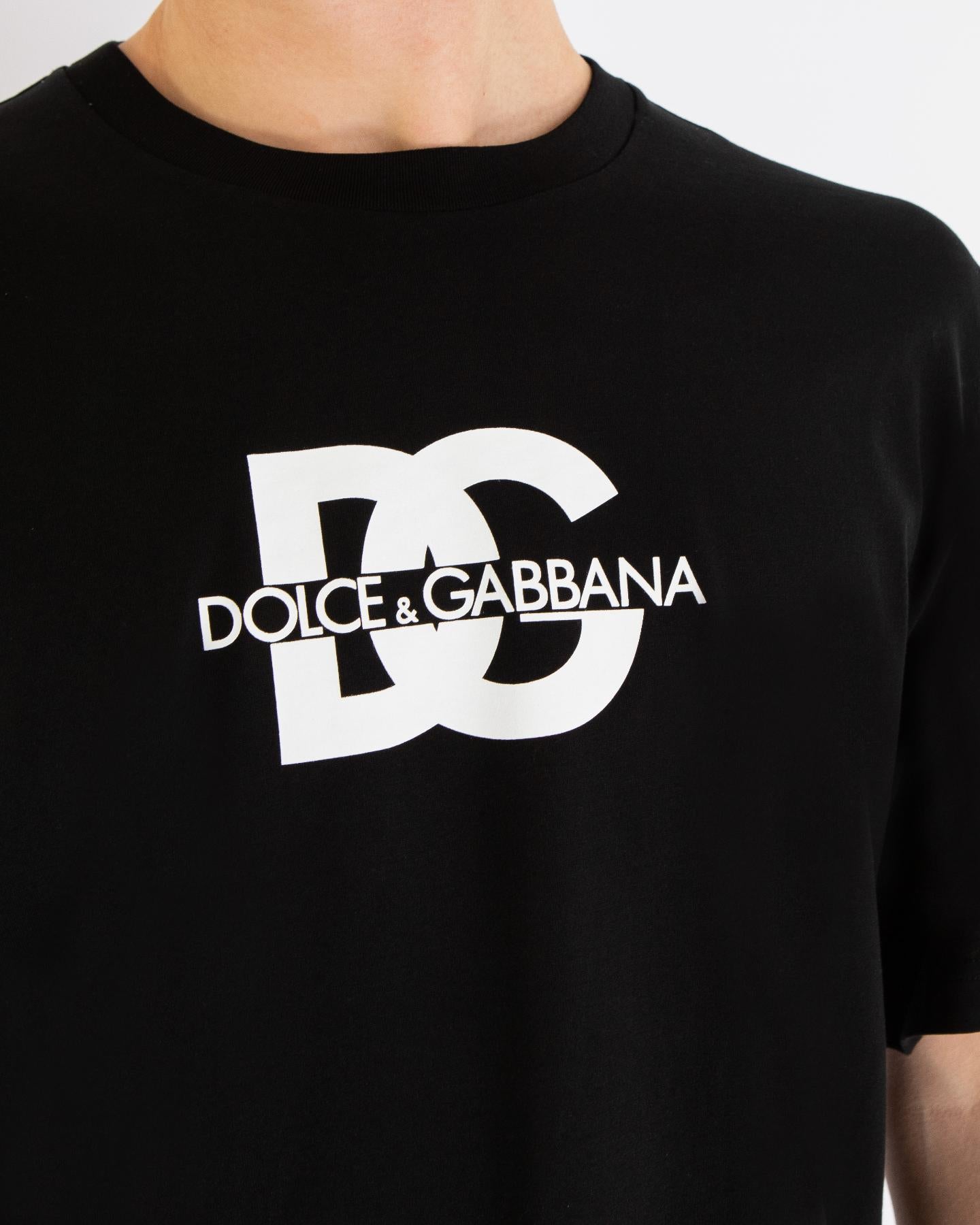 Heren DG logo print T-Shirt Zwart