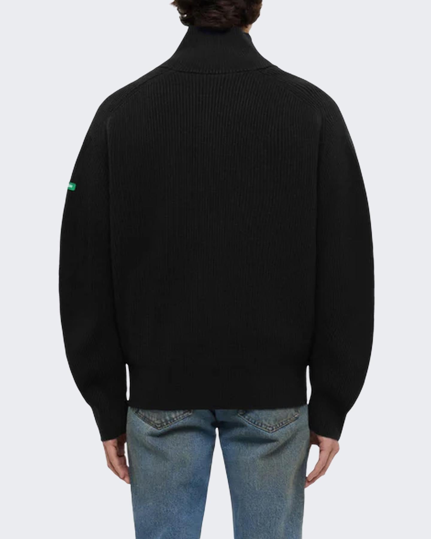 Heren Badge Knit Cardigan Zwart