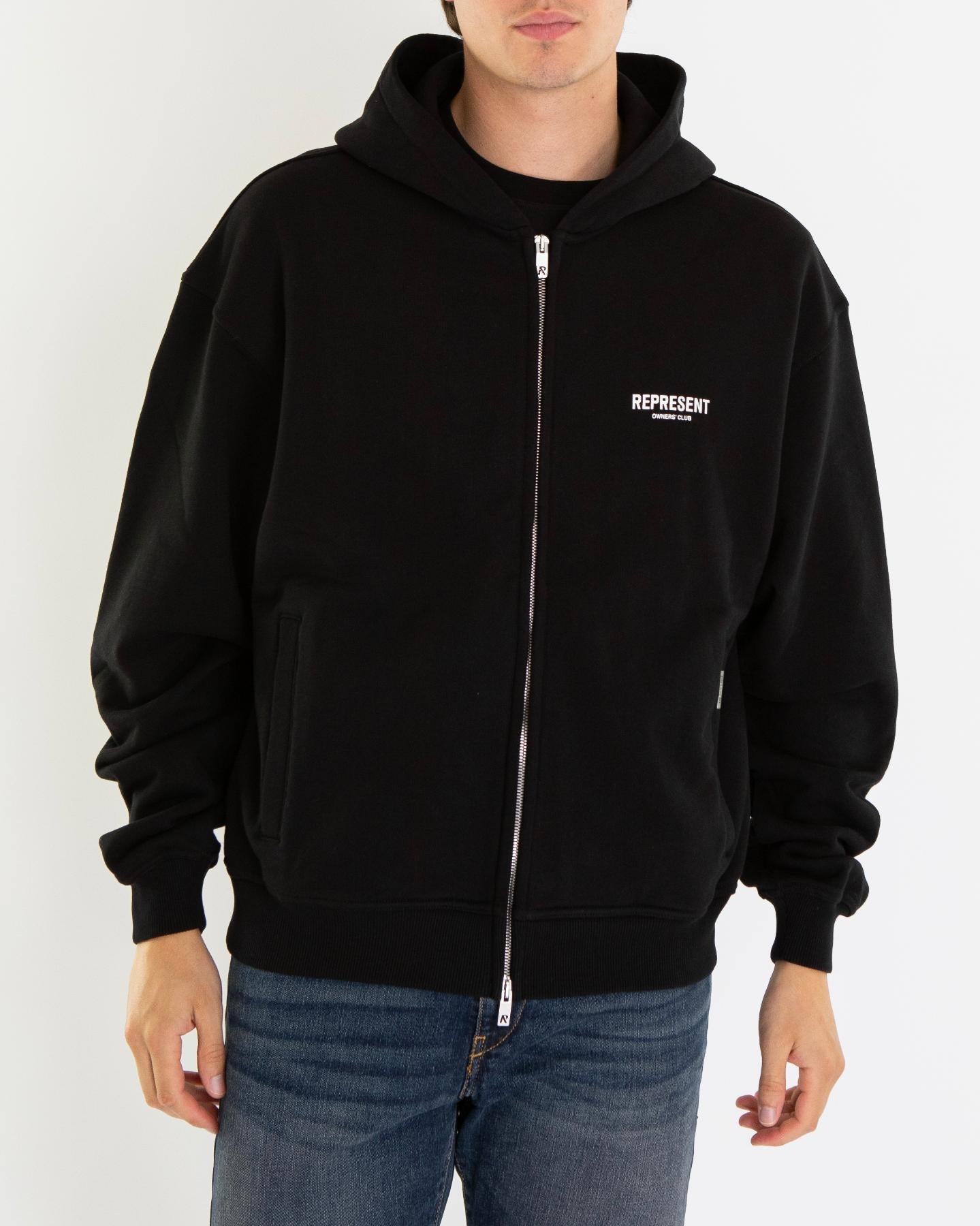 Represent Heren Owners Club Zip Hoodie Zwart - Eleganza.nl