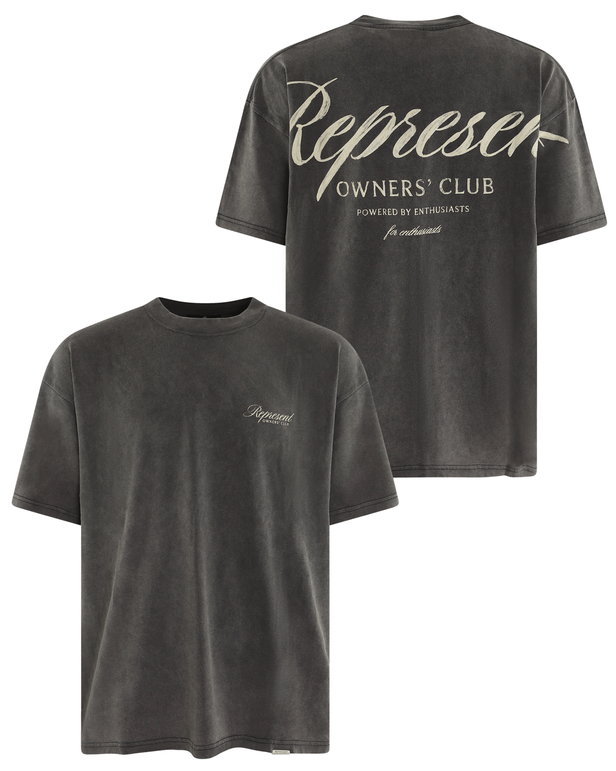 Represent Heren Owners Script T-Shirt Blauw - Eleganza.nl