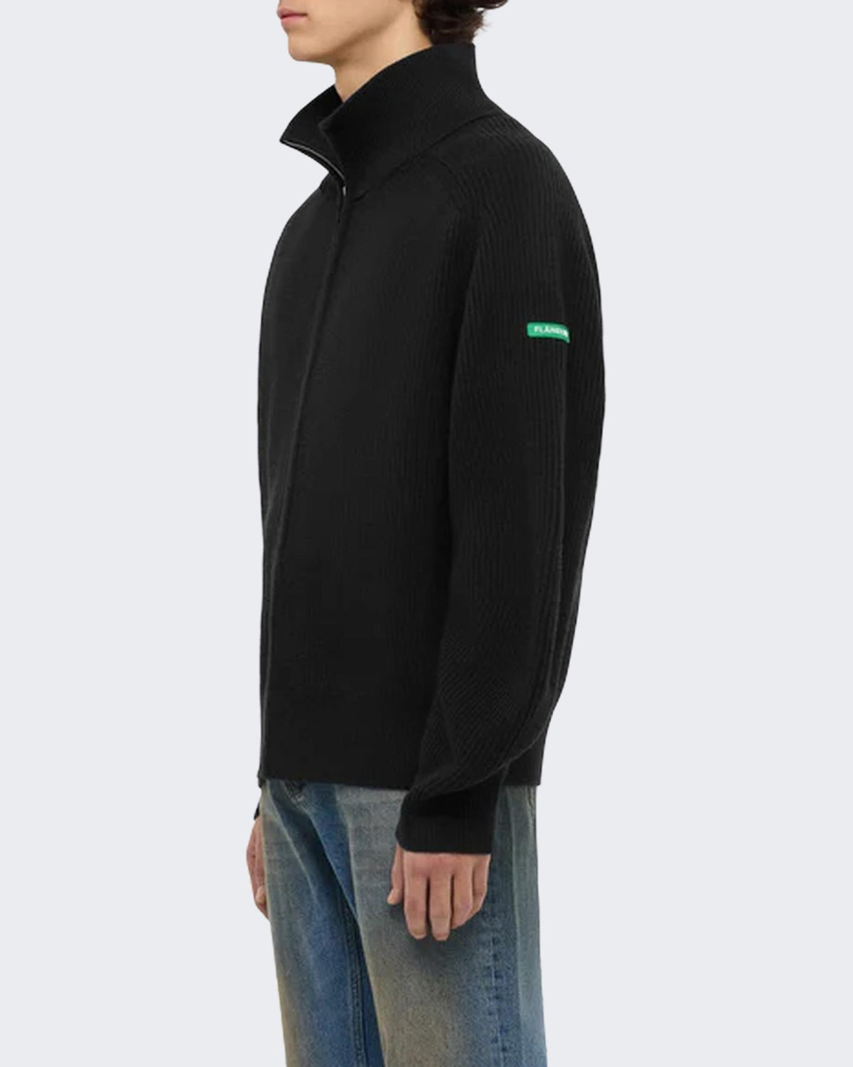 Heren Badge Knit Cardigan Zwart