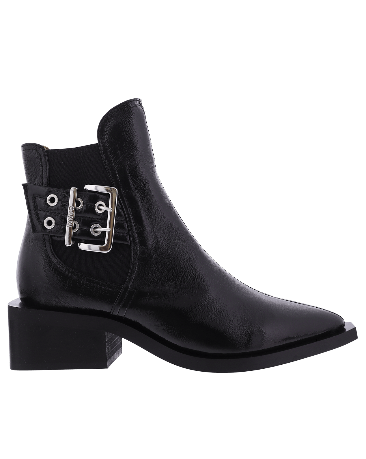 Dames Chunky Buckle Chelsea Zwart