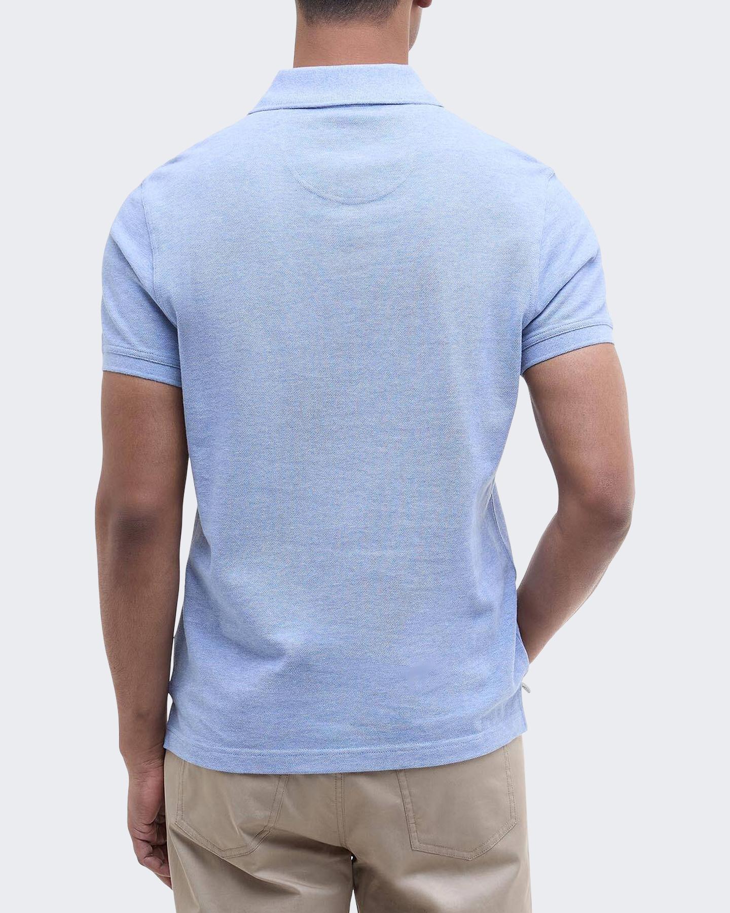 Heren Tartan Pique Polo Blauw