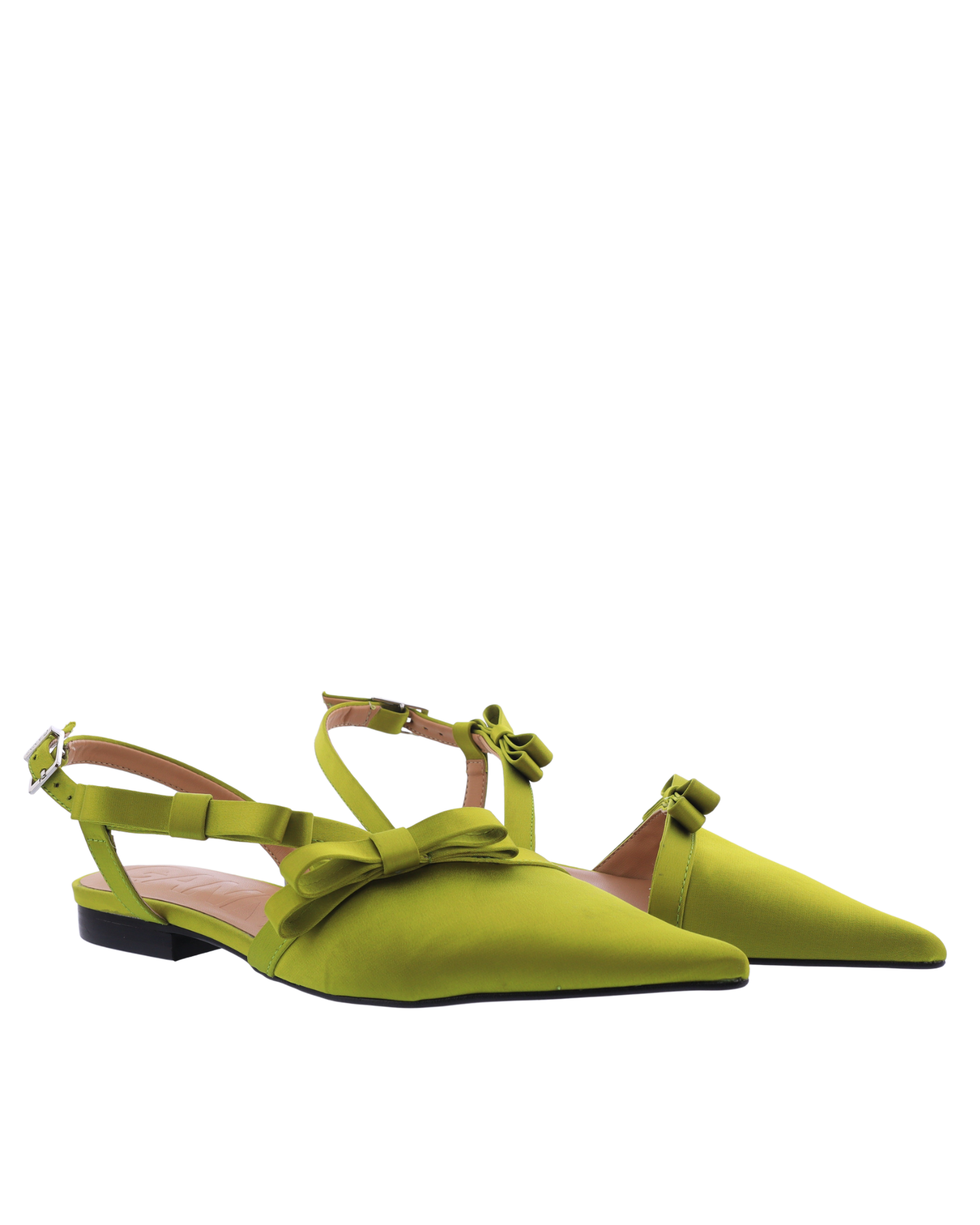 Dames Bow Pointy Ballerina Groen