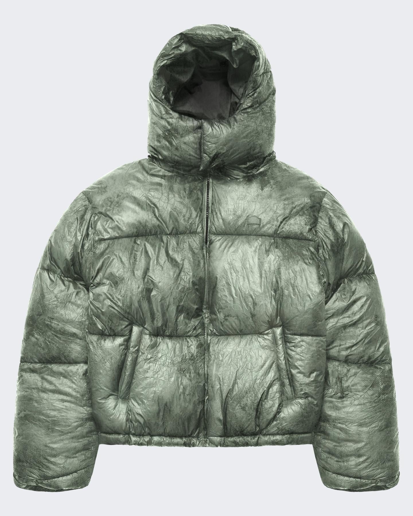 Heren Wrinkled Puffer Jacket