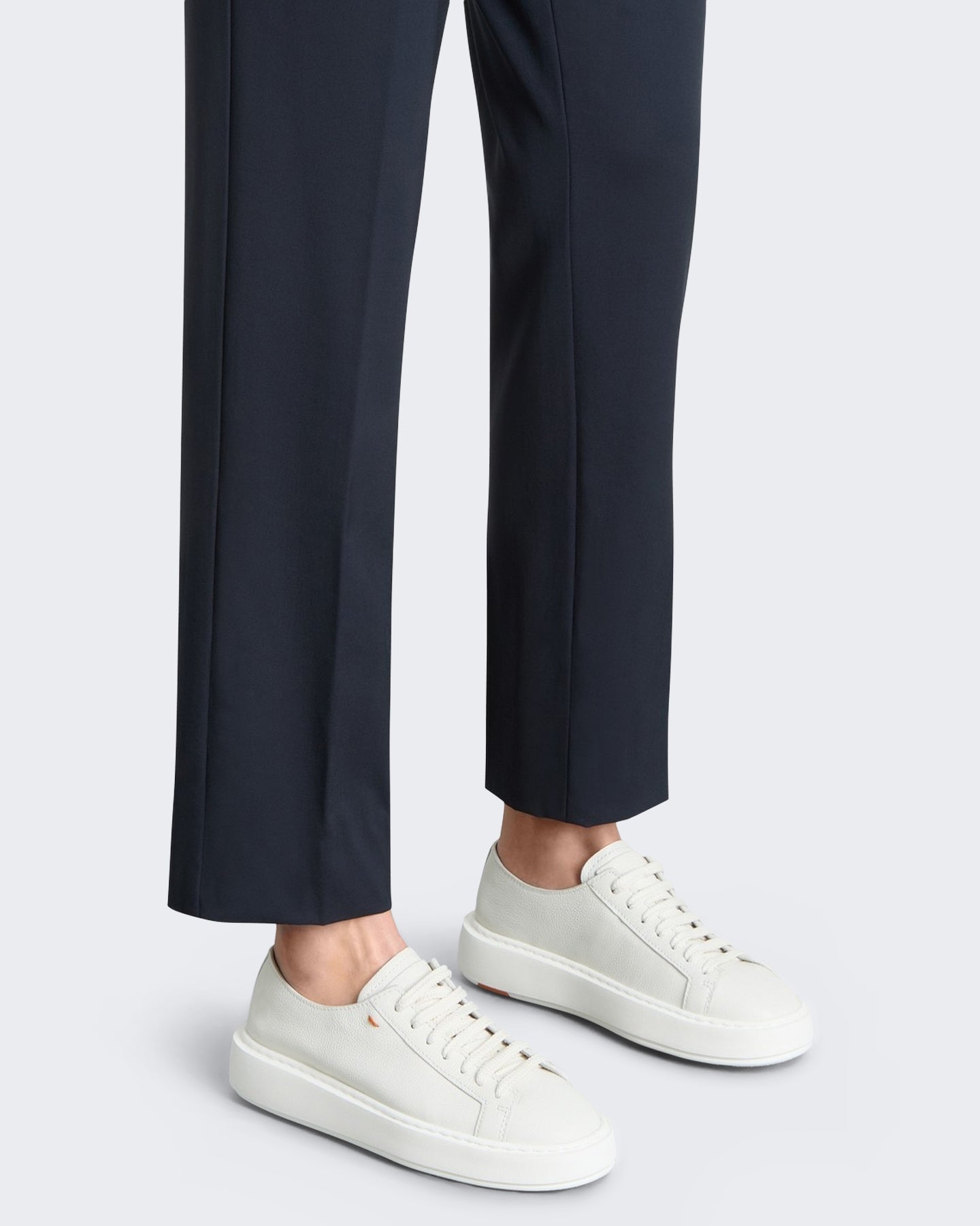 Santoni Dames Clean Sneaker Wit - Eleganza.nl