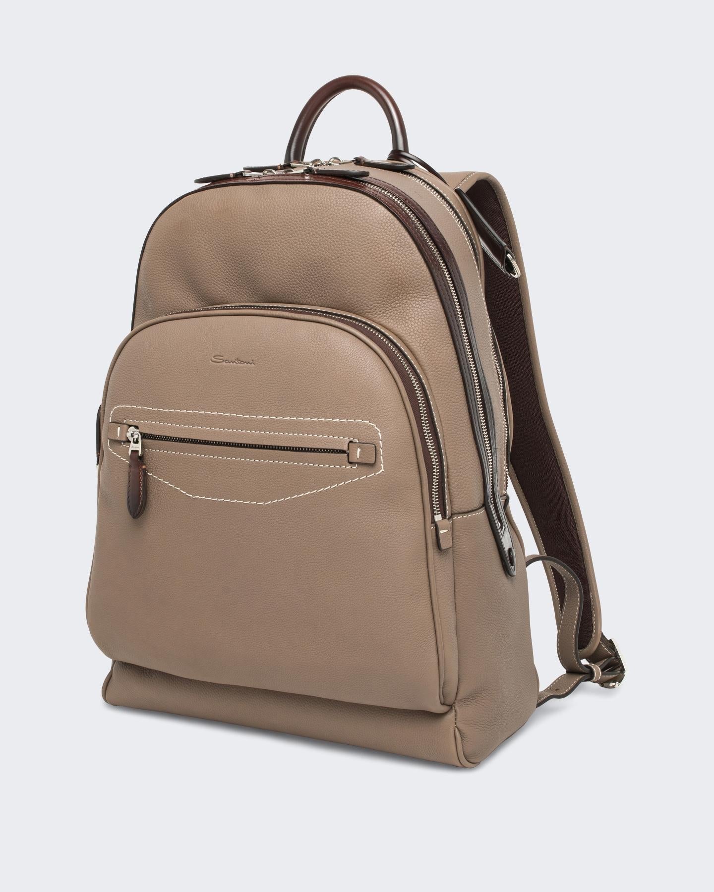 Santoni Heren Dubbele Rugzak - Eleganza.nl