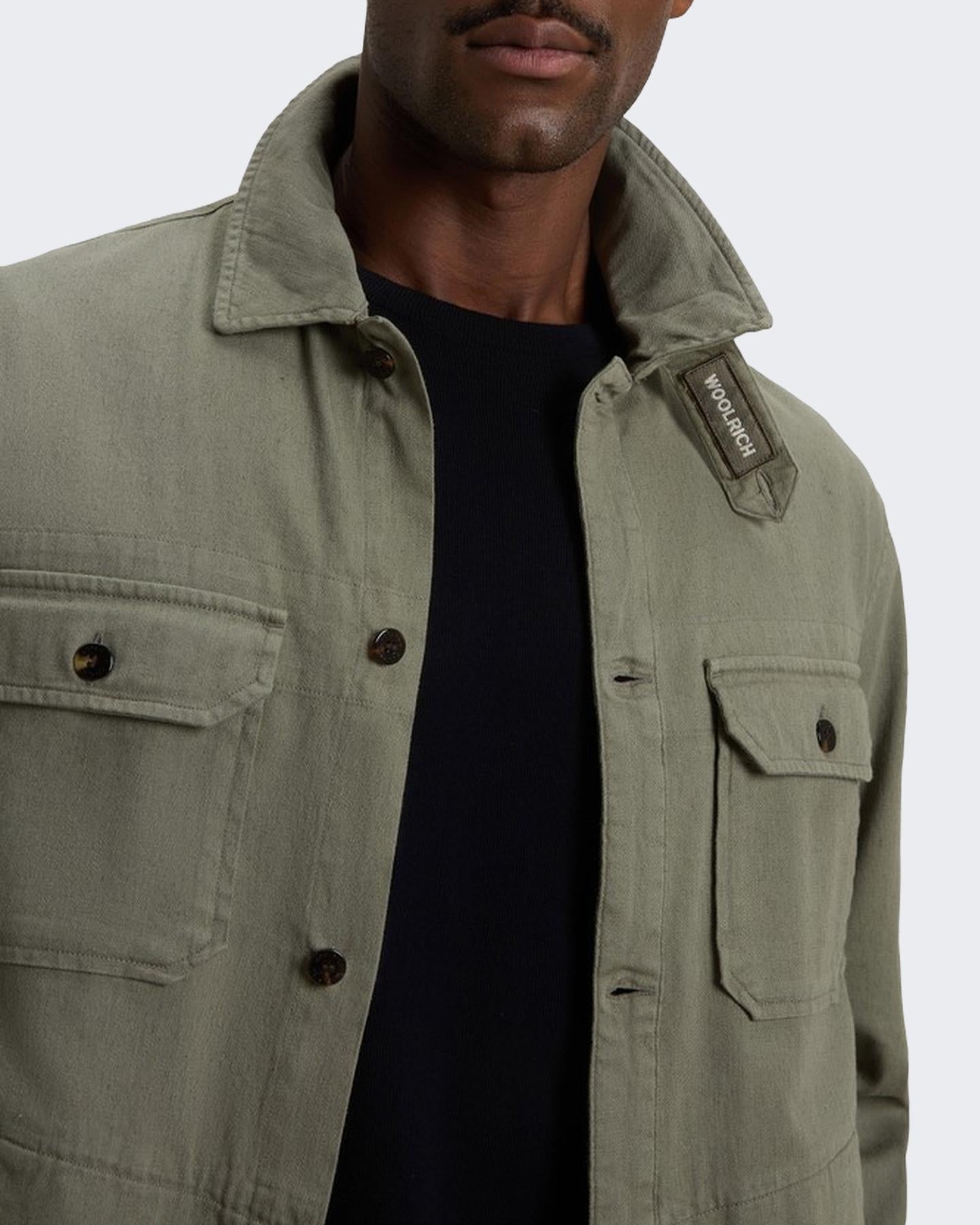 Heren Linen Blend Safari Overshirt G