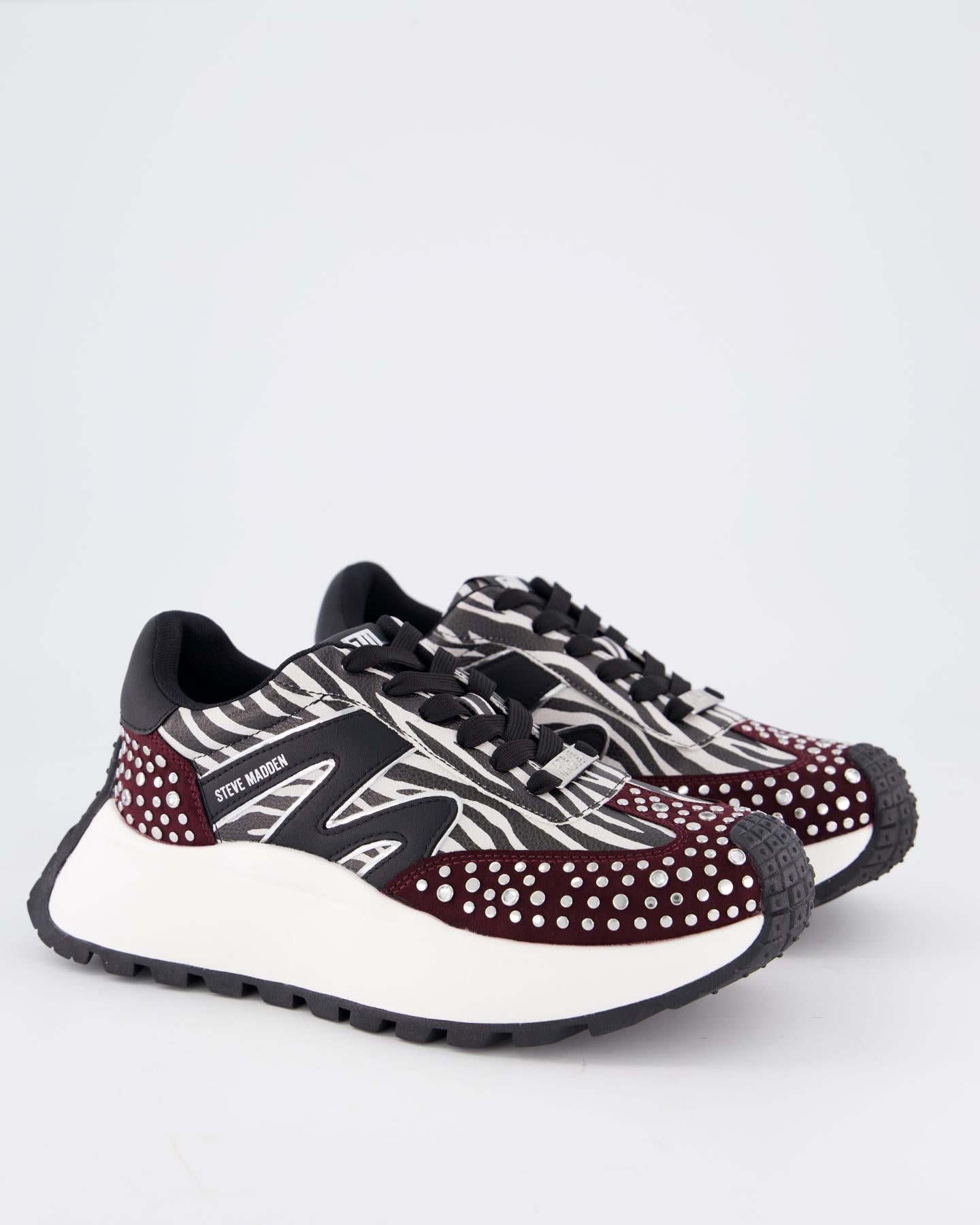 Steve Madden Dames Supercampo Sneaker Rood - Eleganza.nl