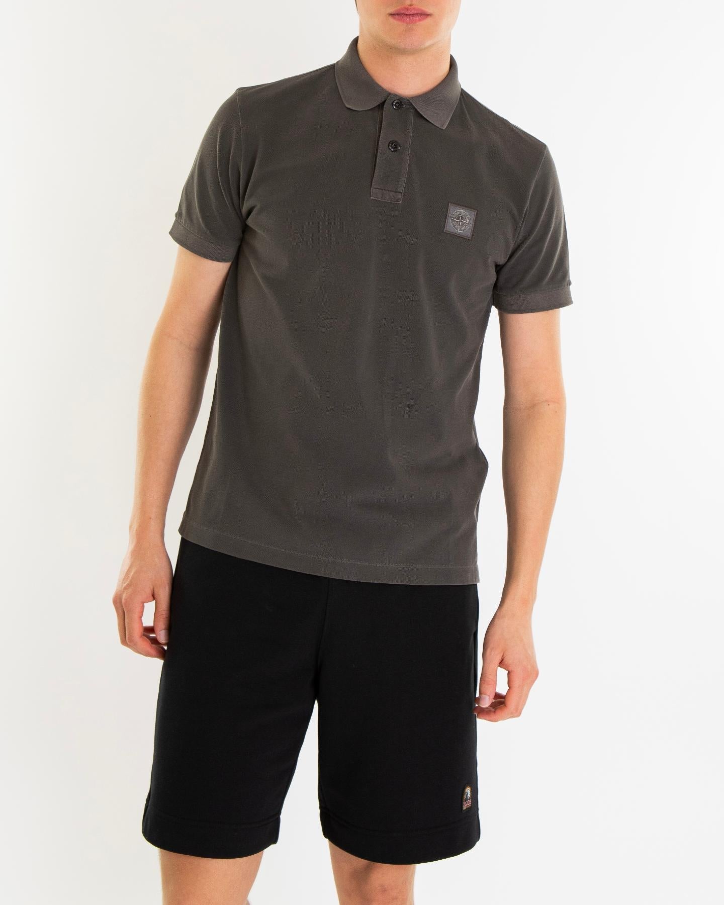 Stone Island Heren Compass Patch Polo Grijs - Eleganza.nl