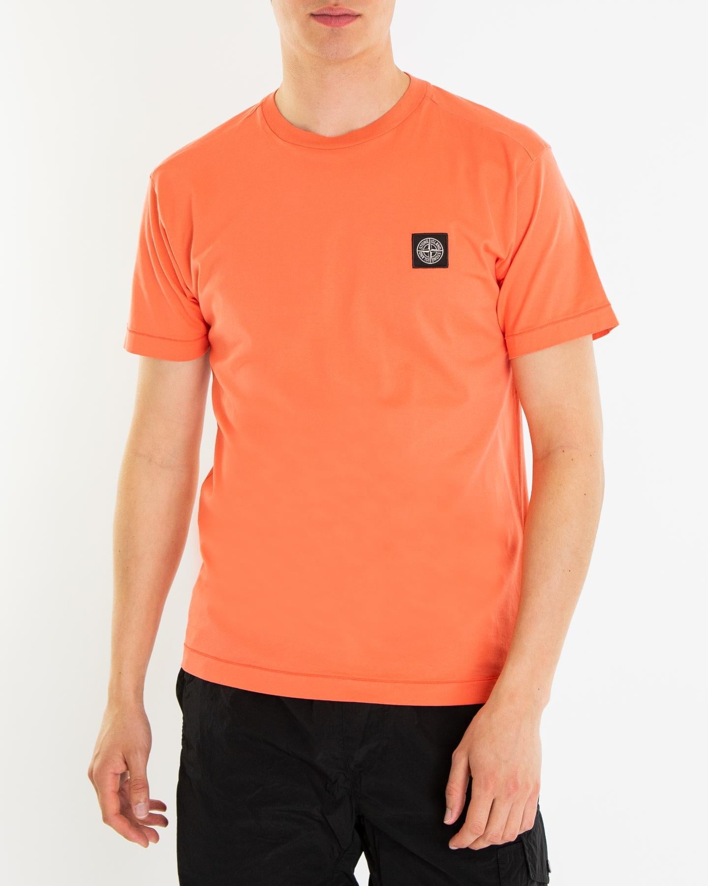 Stone Island Heren Compass Patch T-Shirt Oranje - Eleganza.nl