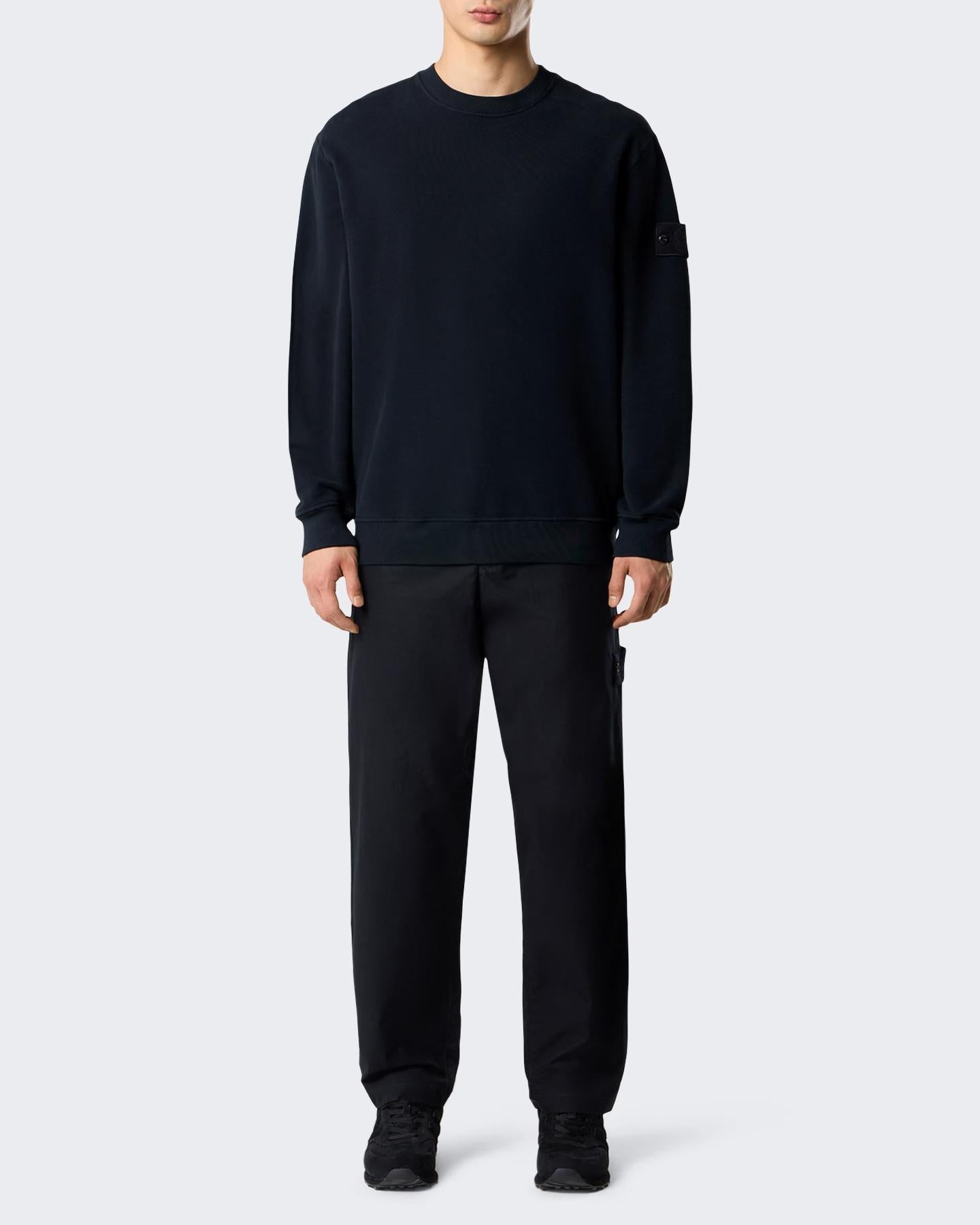 Stone Island Heren Logo Patch Sweater Blauw - Eleganza.nl