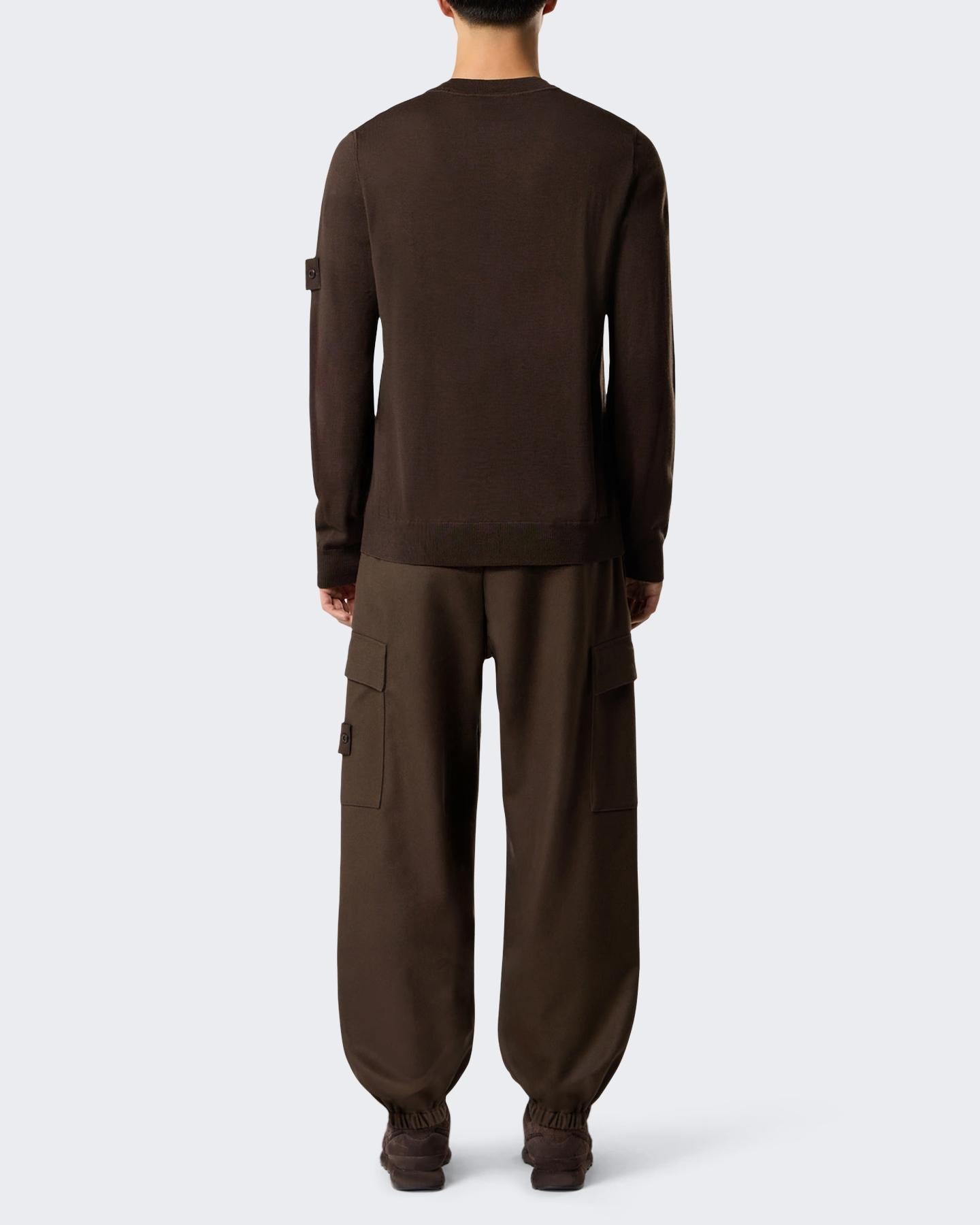 Stone Island Heren Logo Patch Sweater Wool Bruin - Eleganza.nl