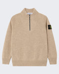 Kids Poloshirt mit langen Ärmeln in Beige