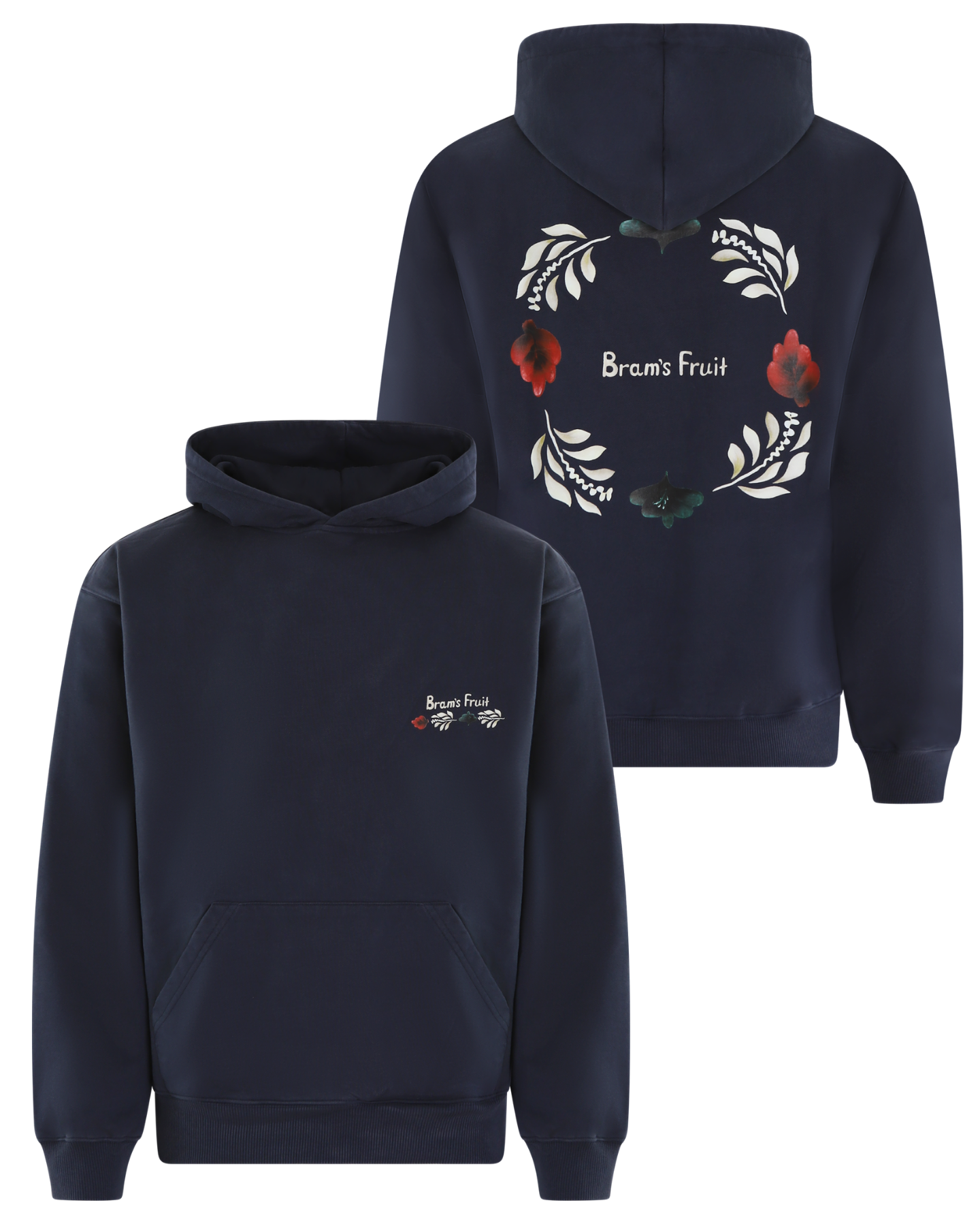 Heren Flora Hoodie Blauw
