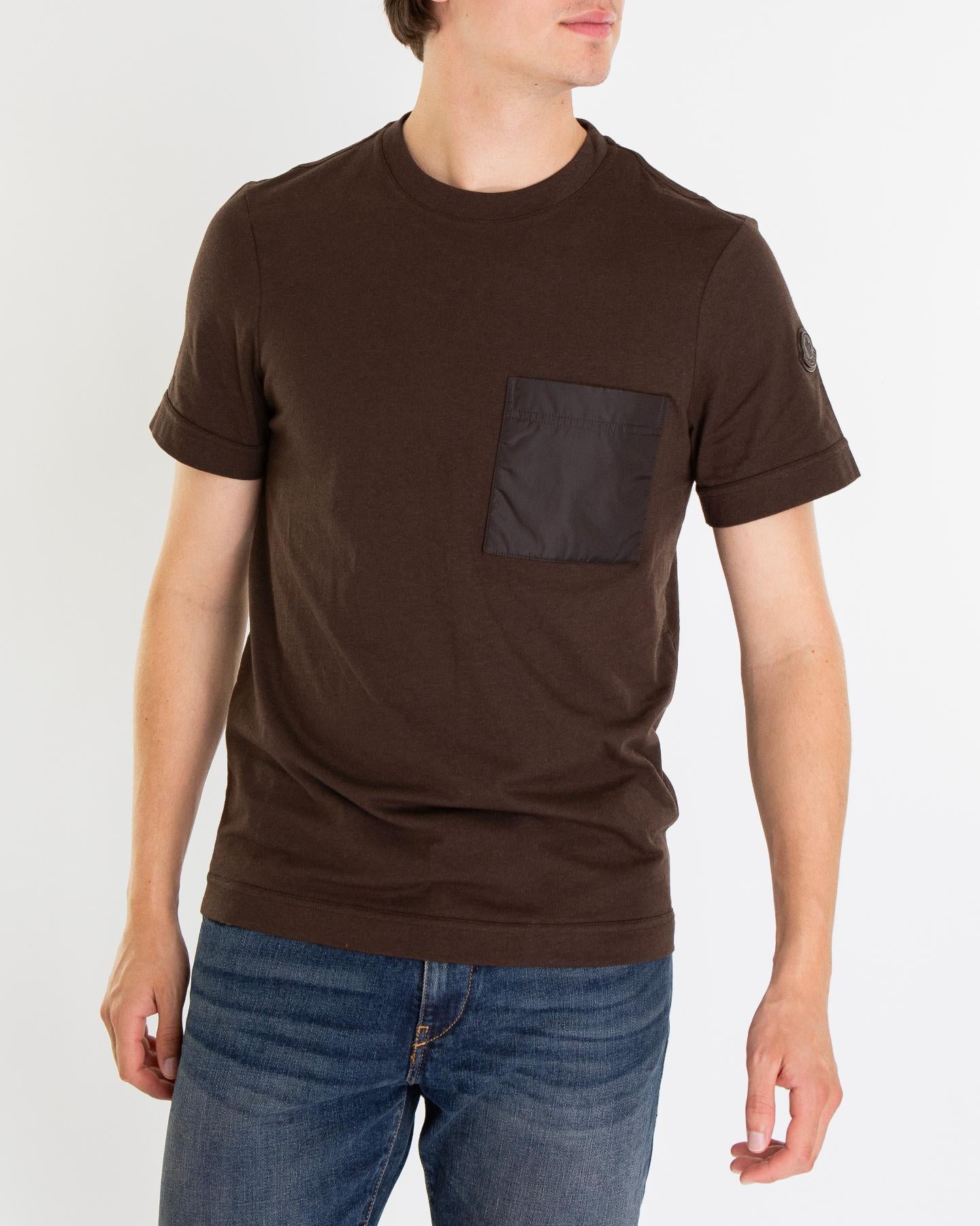 Heren Pocket T-Shirt Bruin