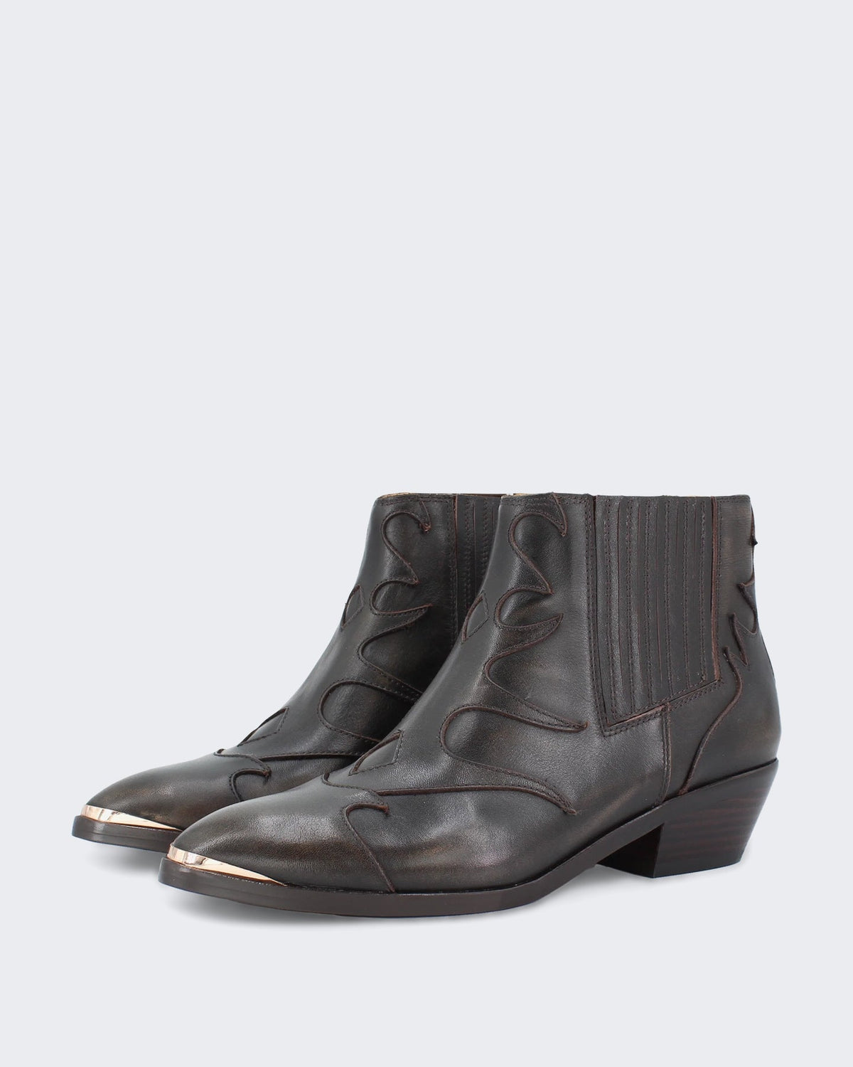 Toral Dames Enkellaars met metalen details Beige - Eleganza.nl