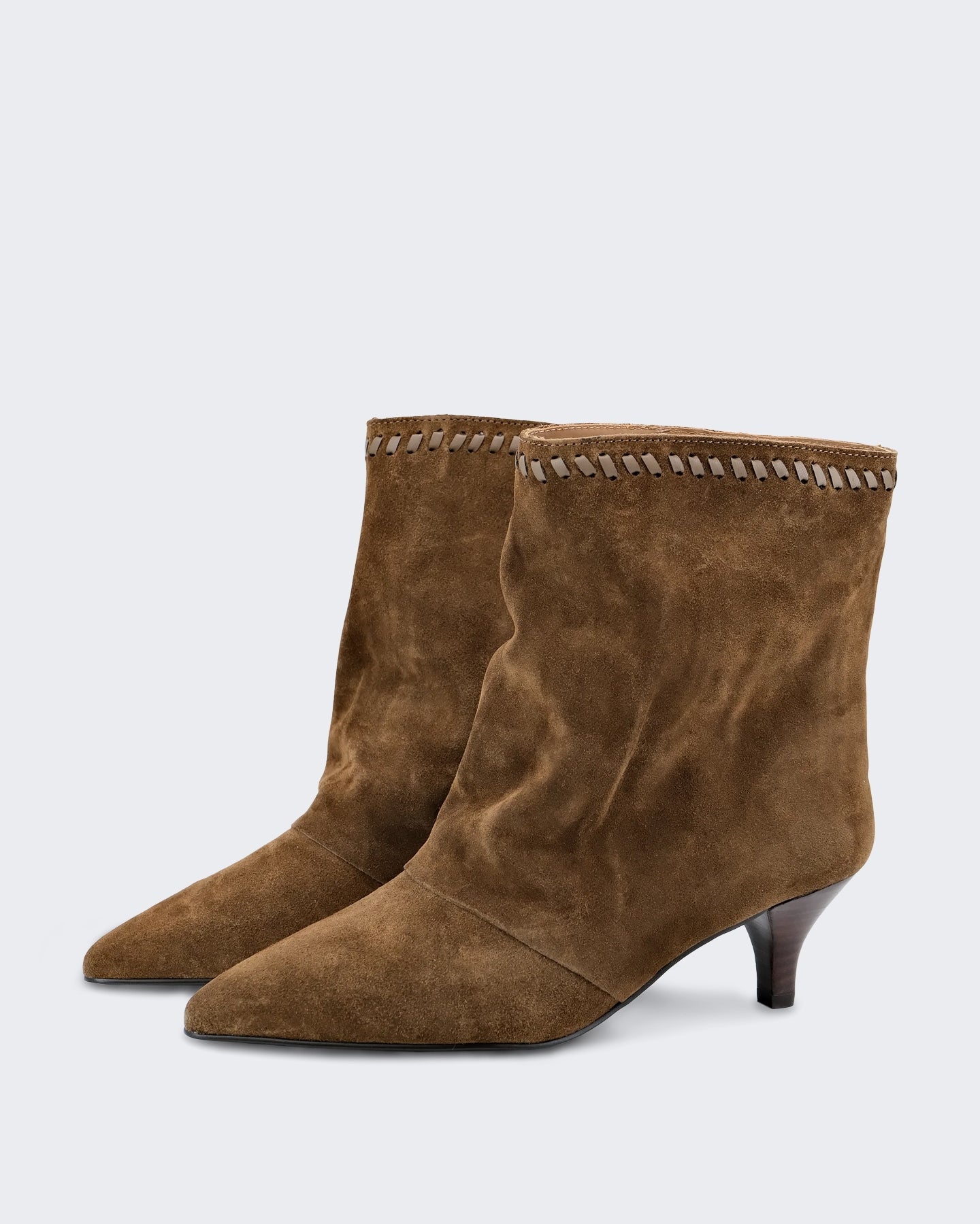 Toral Dames Suède enkellaarsjes Beige - Eleganza.nl