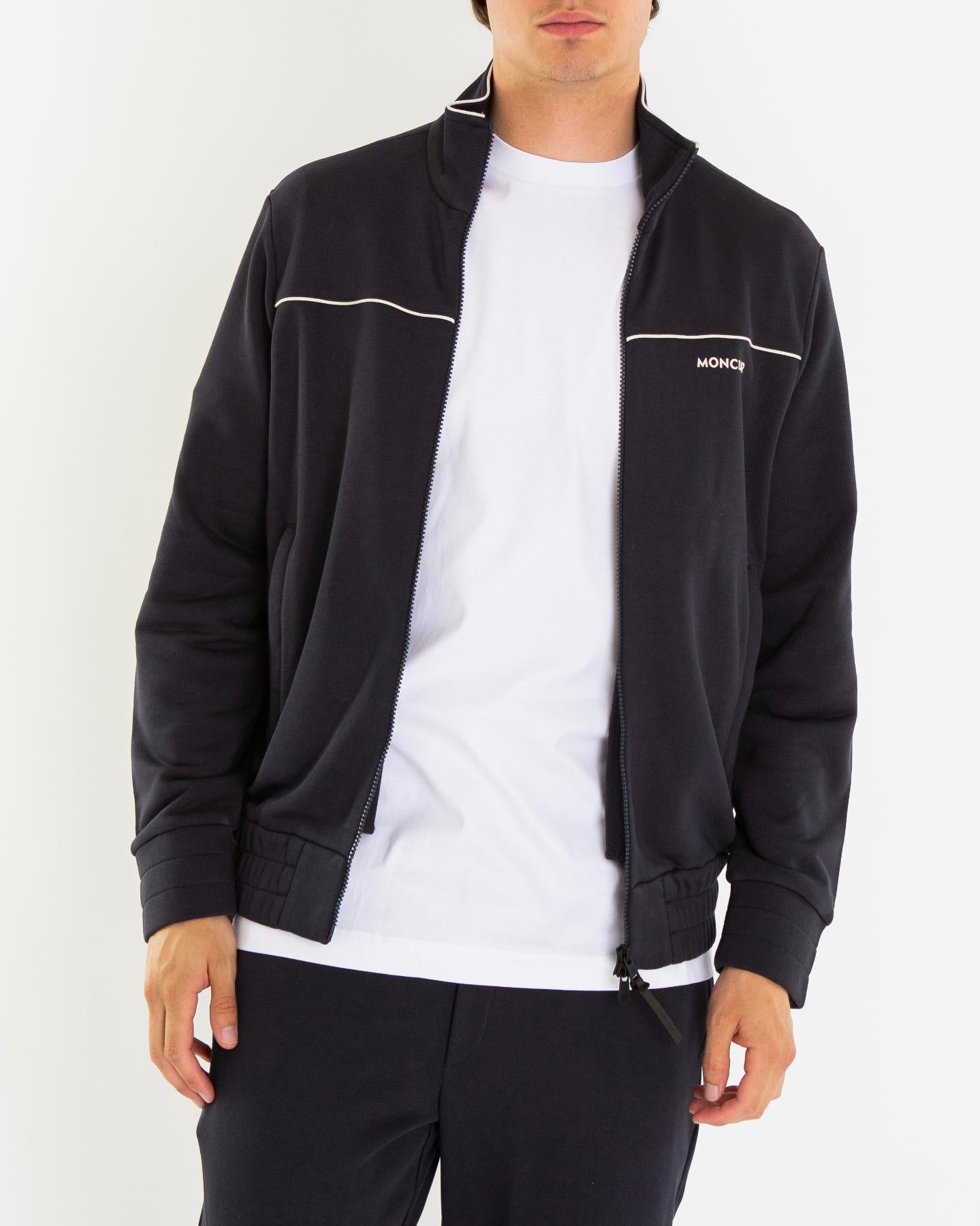 Heren Zip Up Cardigan Zwart