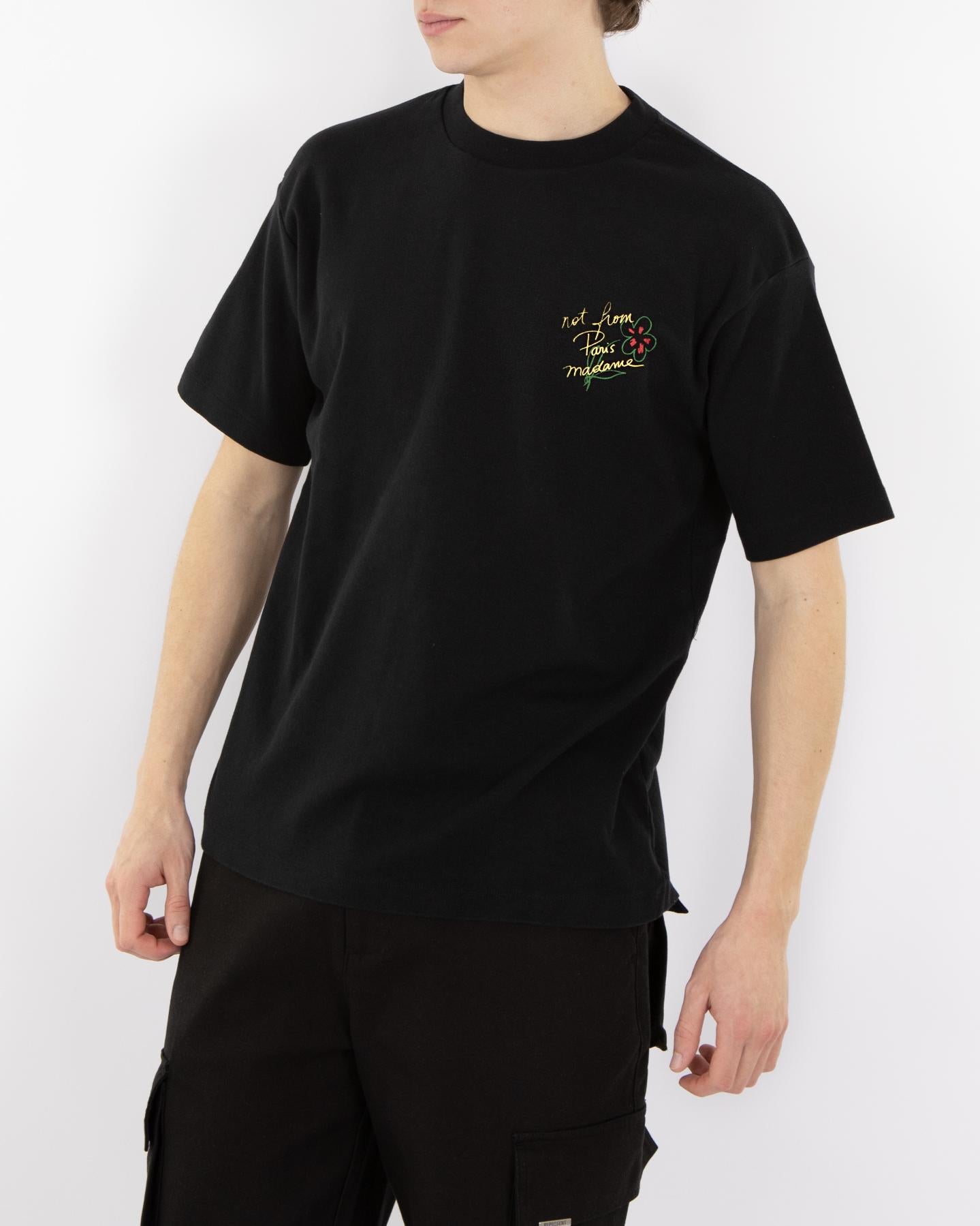 Heren Slogan Esquisse T-Shirt Zwart