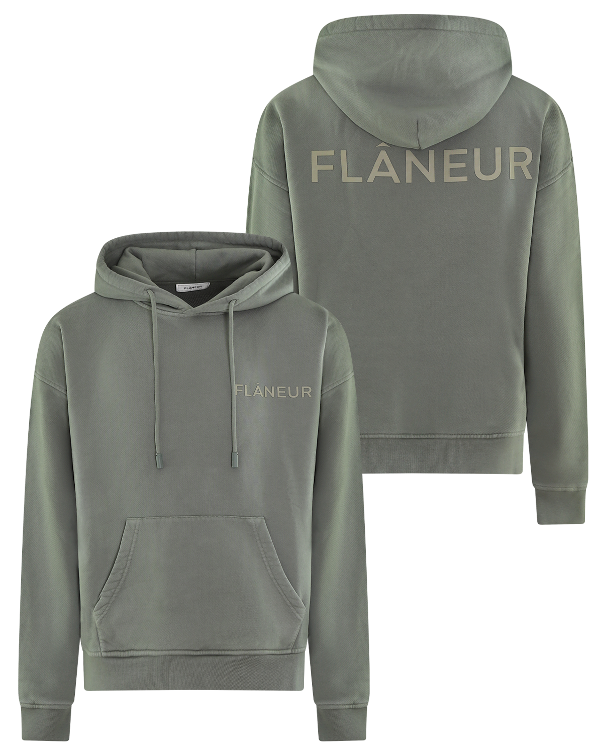 Heren DoubleLogo Washed Hoodie Beige