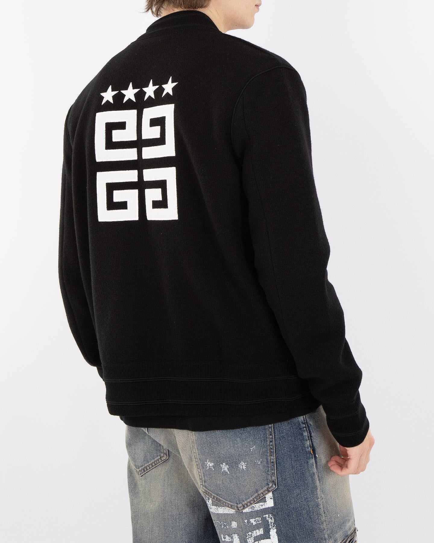 Heren 4G Stars Bomber Zwart