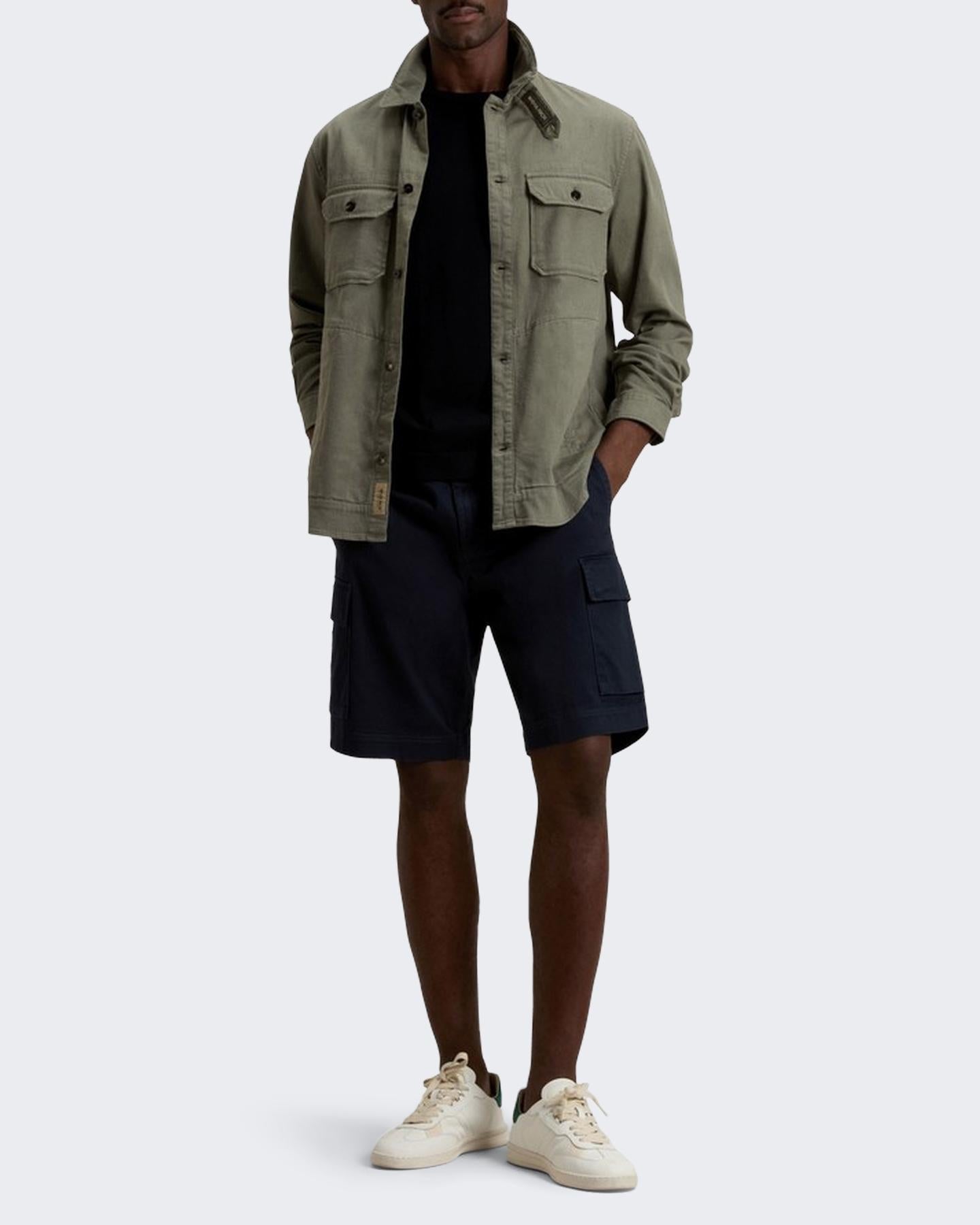 Heren Linen Blend Safari Overshirt G