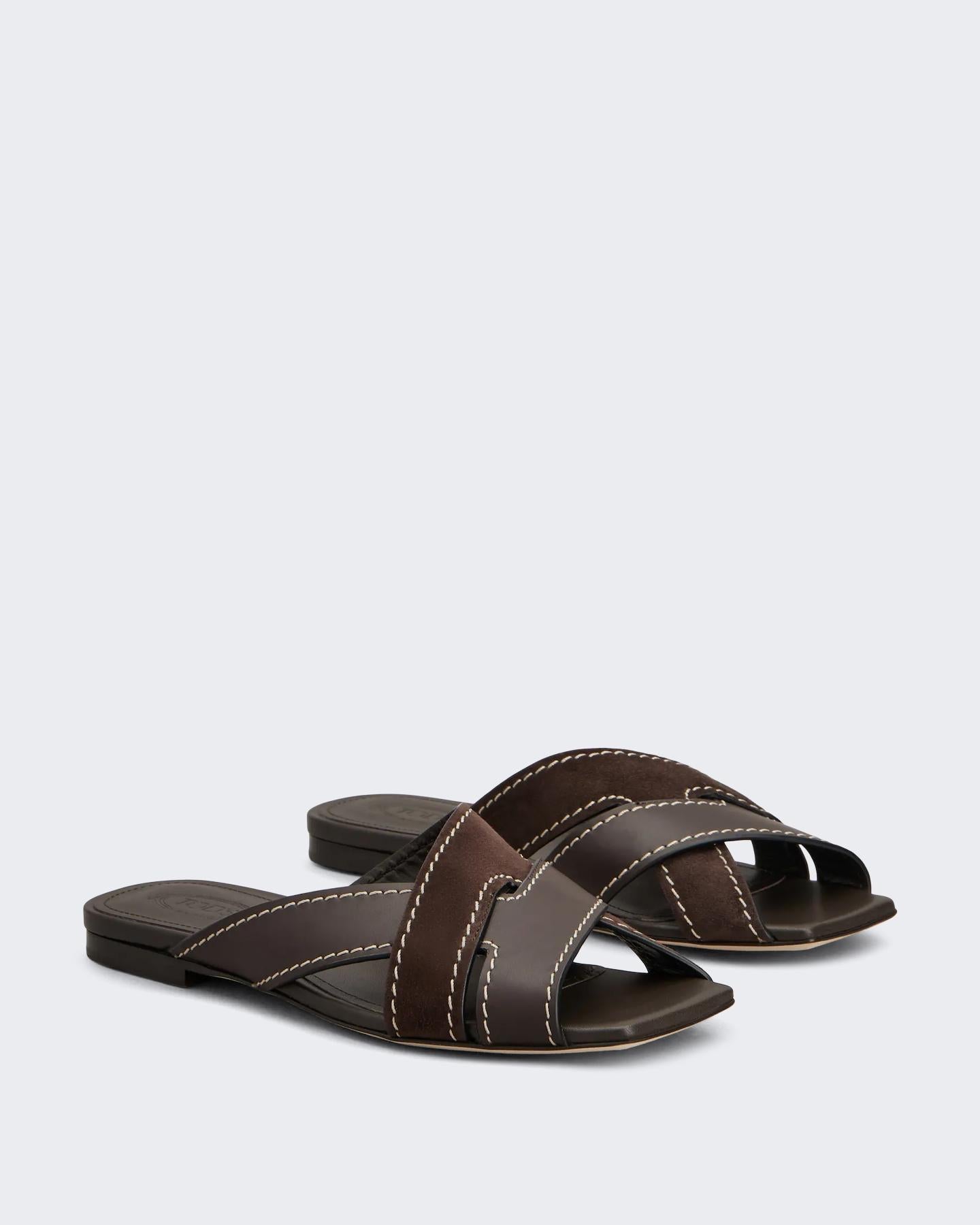 Dames Sand.Cuoio Flat 99L Fasce Incr