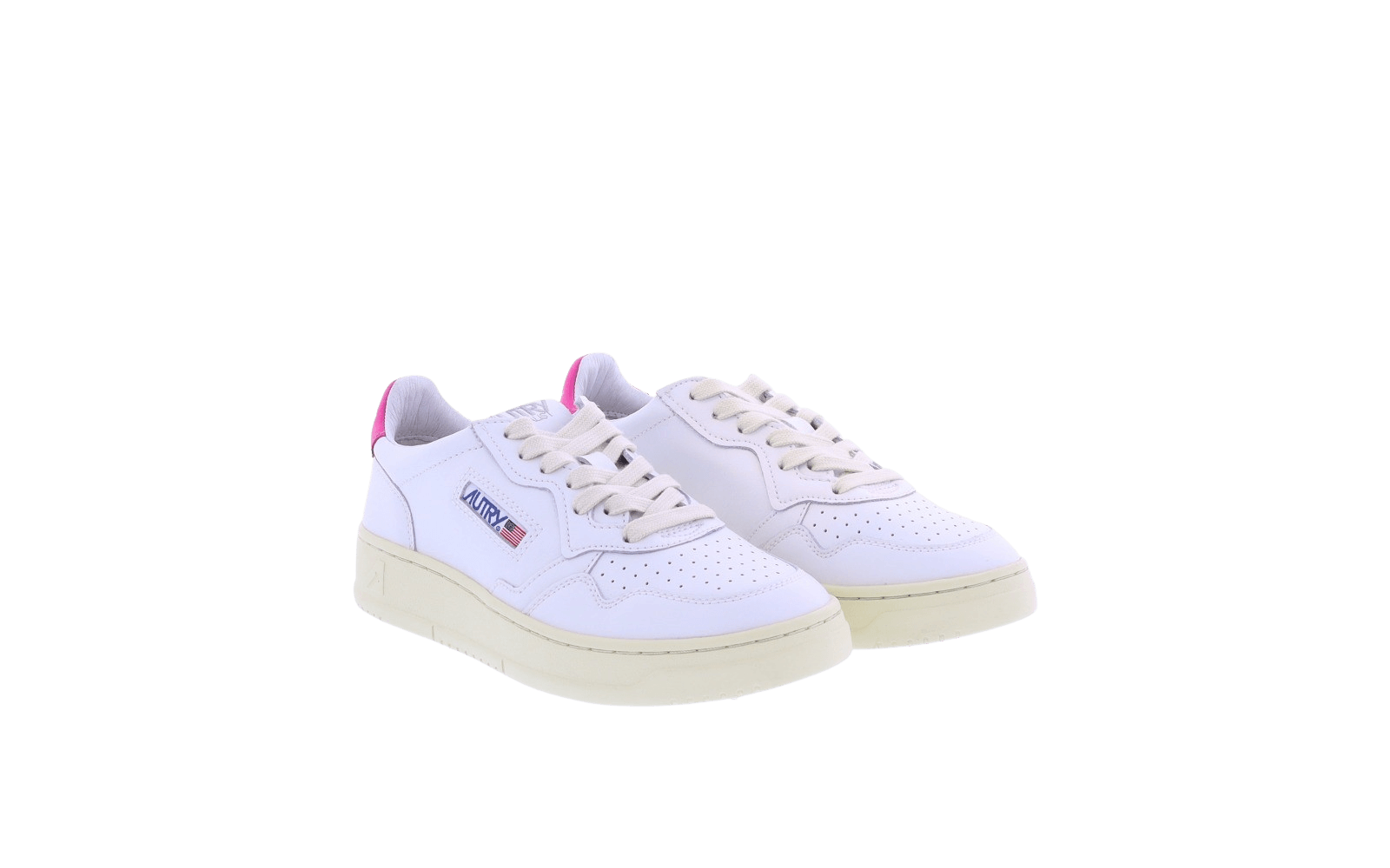 Dames Autry 01 Low wit/hotpink