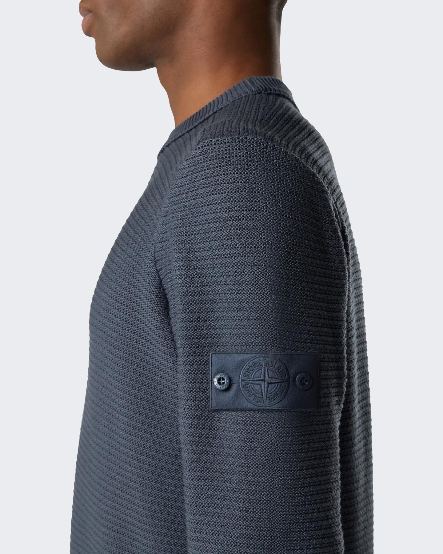 Heren Ribbed Trims Ghost Blauw