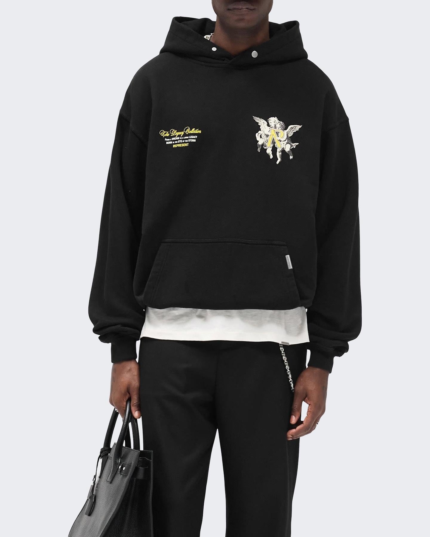 Heren Legacy Cherubs Hoodie Zwart