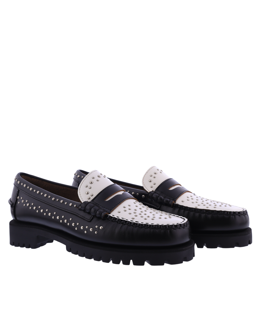 Dames Dan Studs Loafer Zwart/Wit