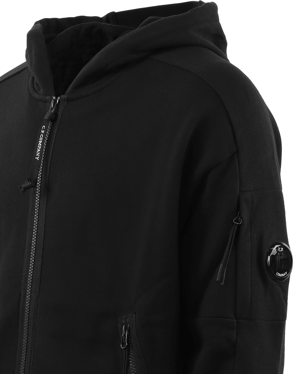 Heren Diagonal Raised Zipped Zwart