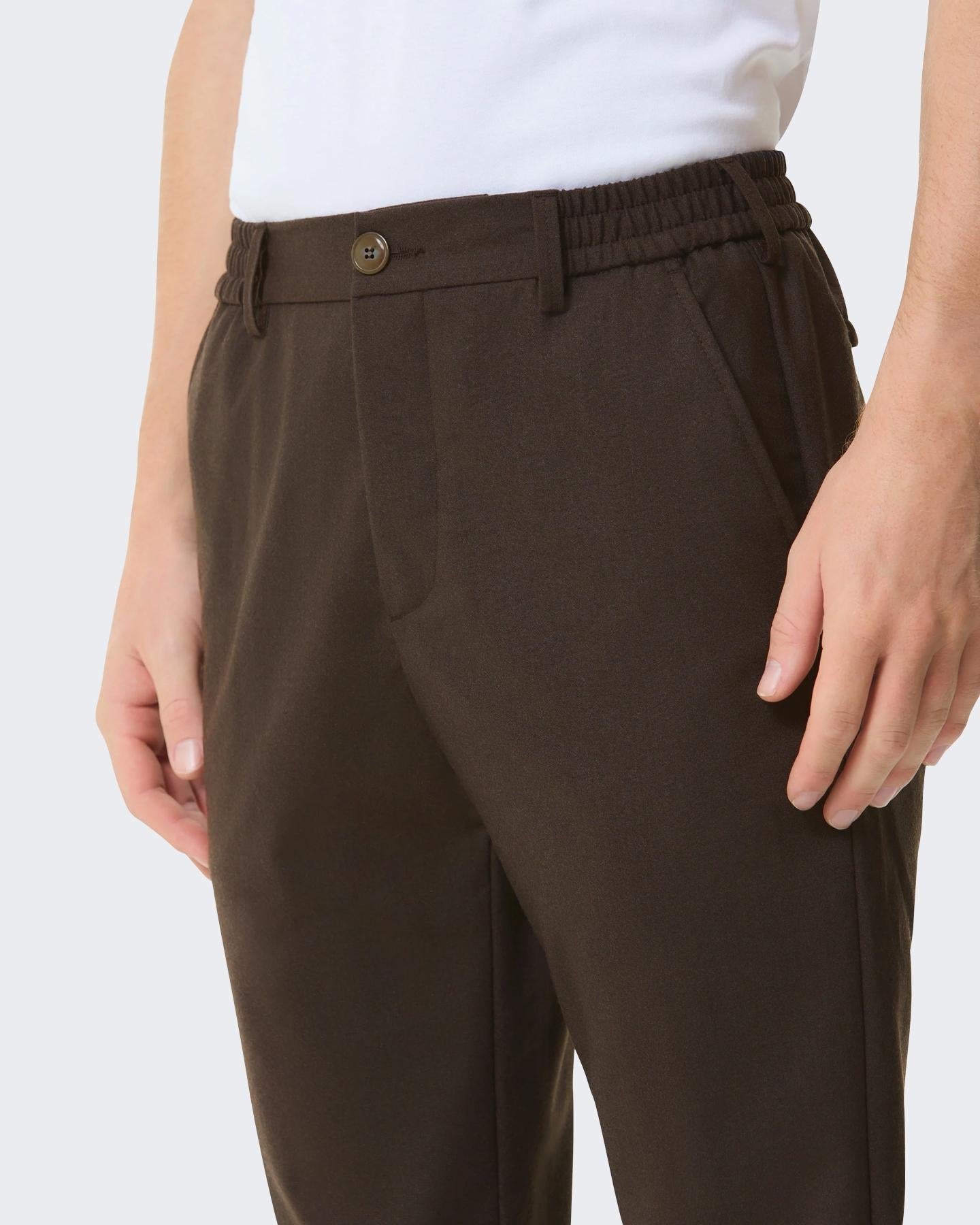 VALENZA Heren Flannel Stretch Tapered Trouse - Eleganza.nl