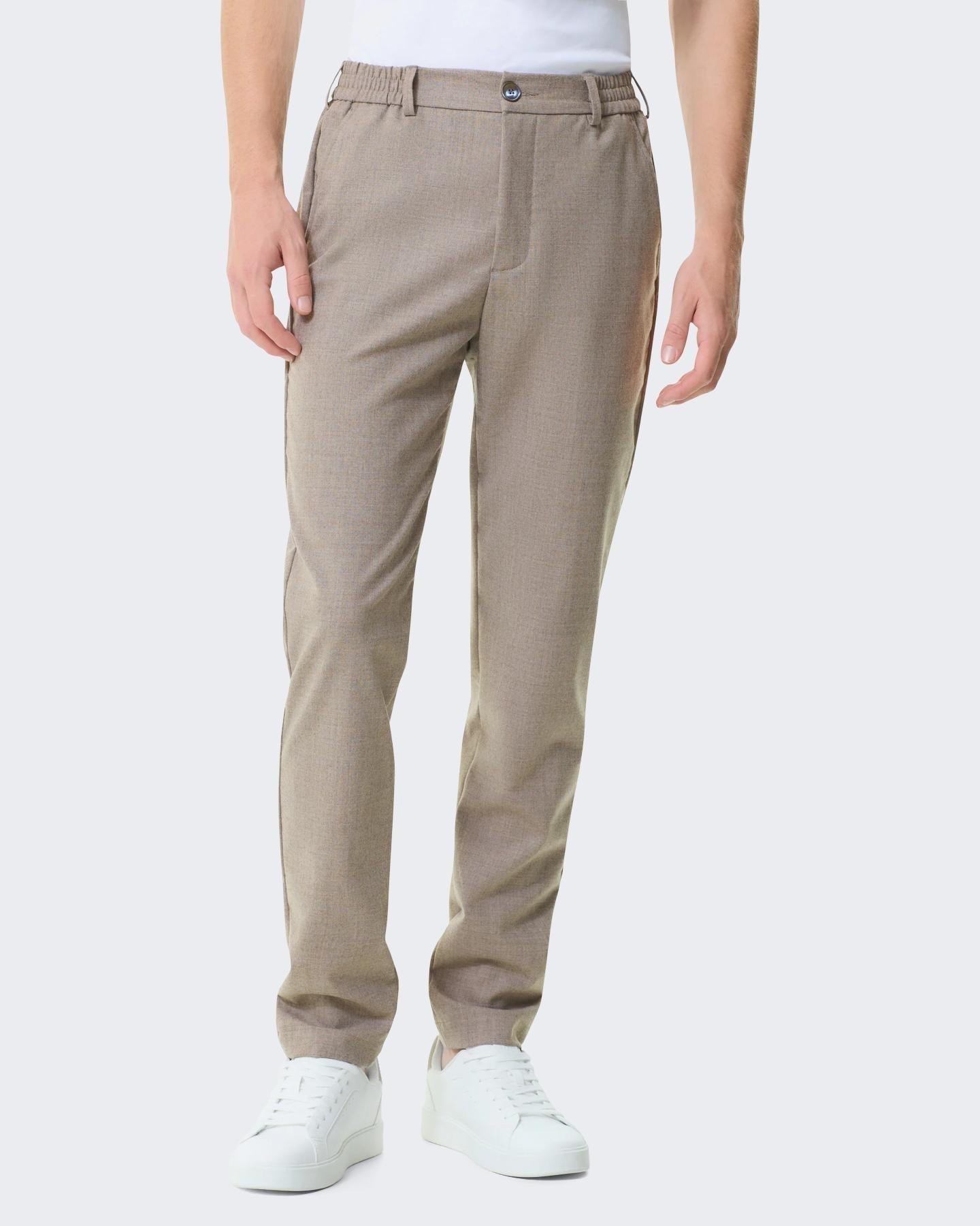 VALENZA Heren Flannel Stretch Tapered Trouse - Eleganza.nl