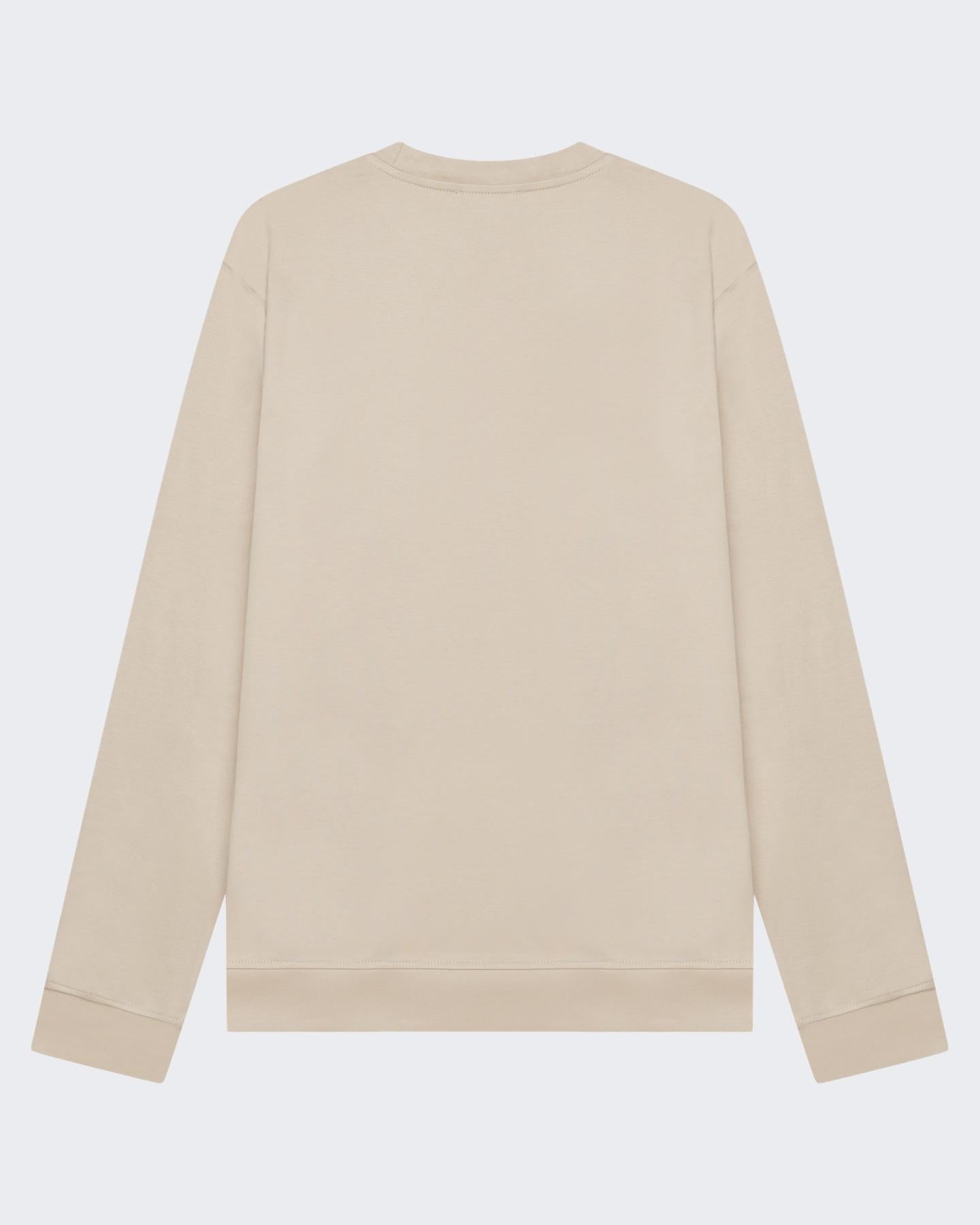 VALENZA Heren Heavy Supima Sweater Beige - Eleganza.nl