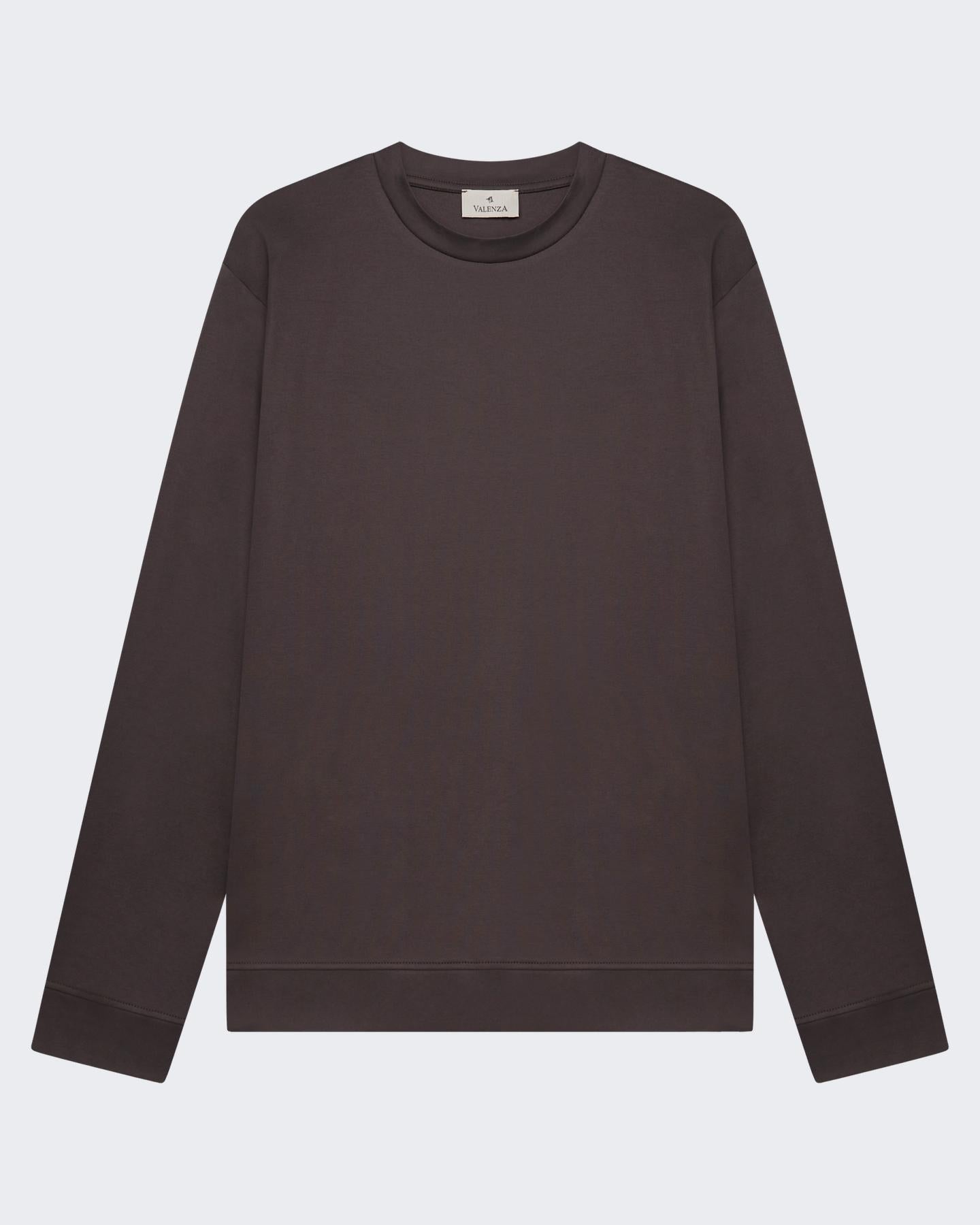 VALENZA Heren Heavy Supima Sweater Grijs - Eleganza.nl