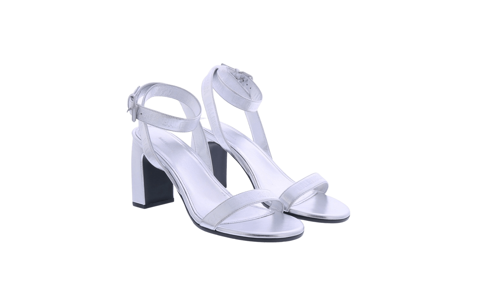 Dames Round Sandal Logo Metallic