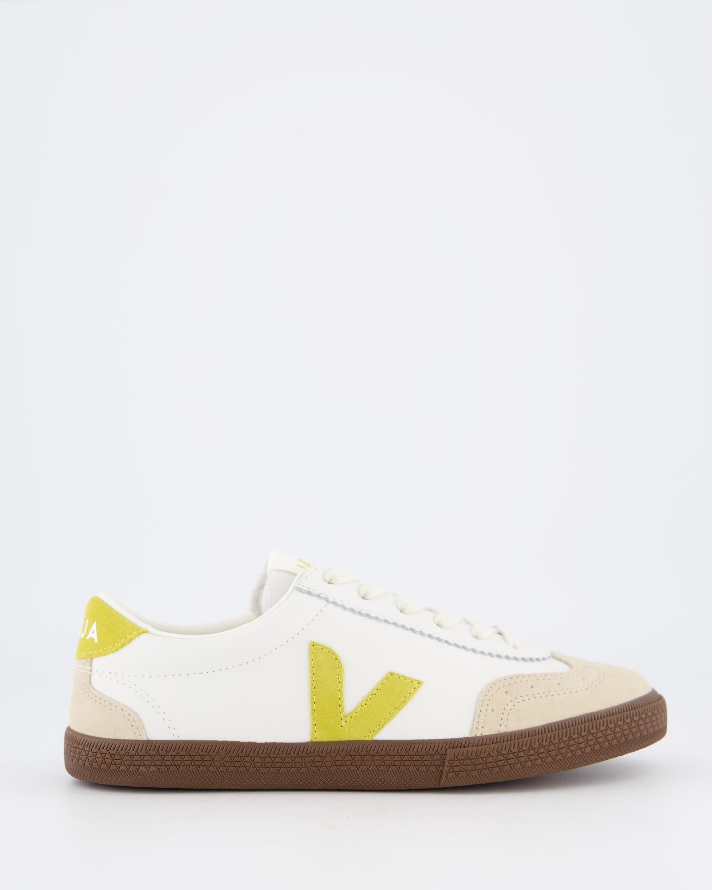 Veja Dames Volley Sneaker Wit/Geel - Eleganza.nl
