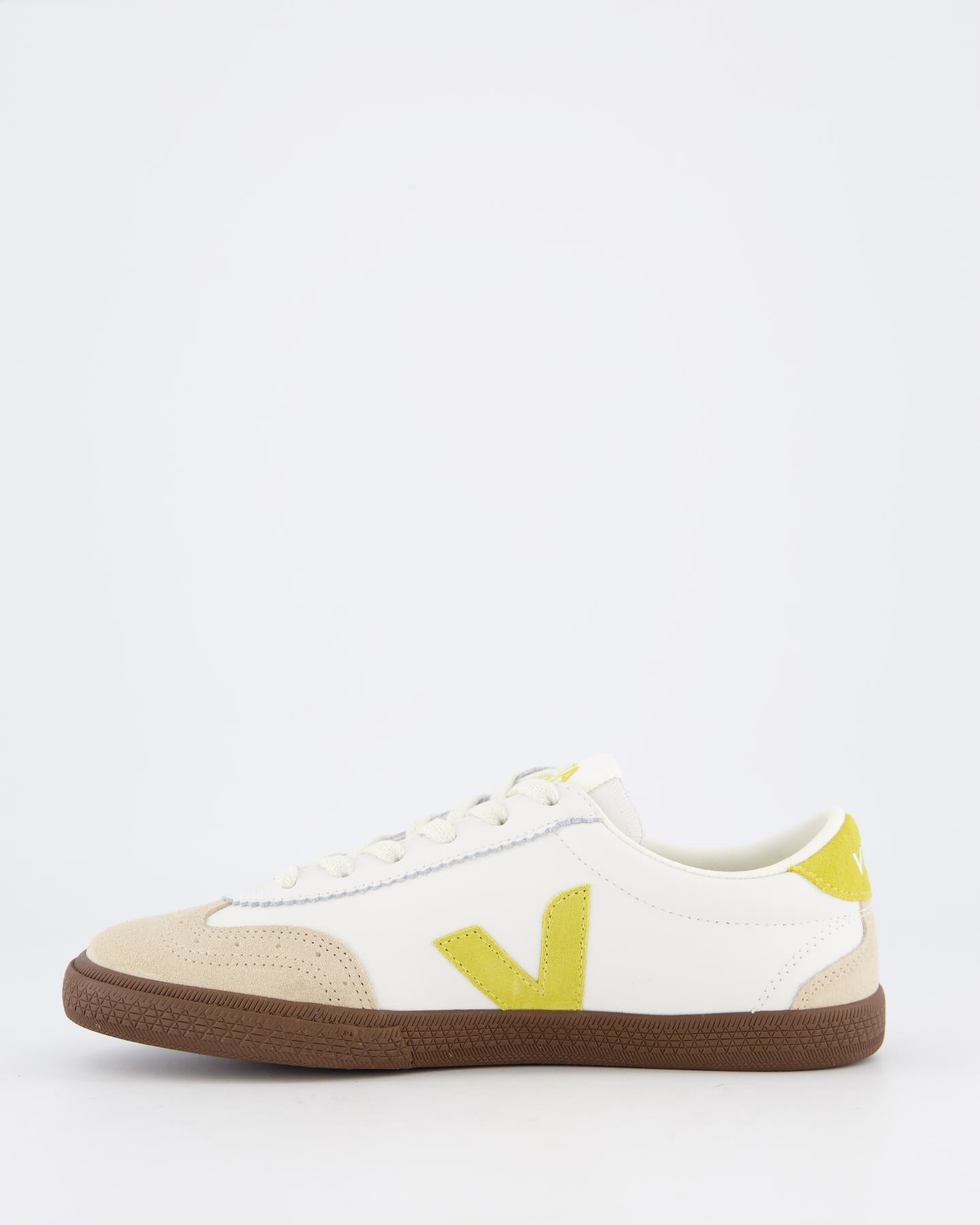 Veja Dames Volley Sneaker Wit/Geel - Eleganza.nl