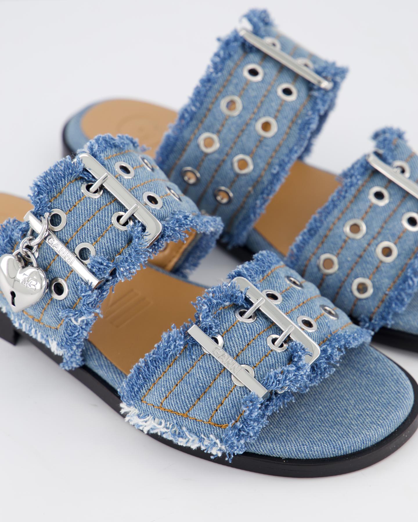 Dames Buckle Two-Strap Sandals