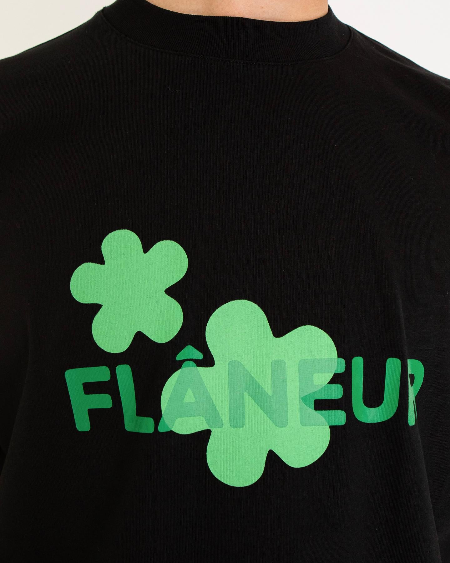 Heren Organic Flower T-Shirt Zwart